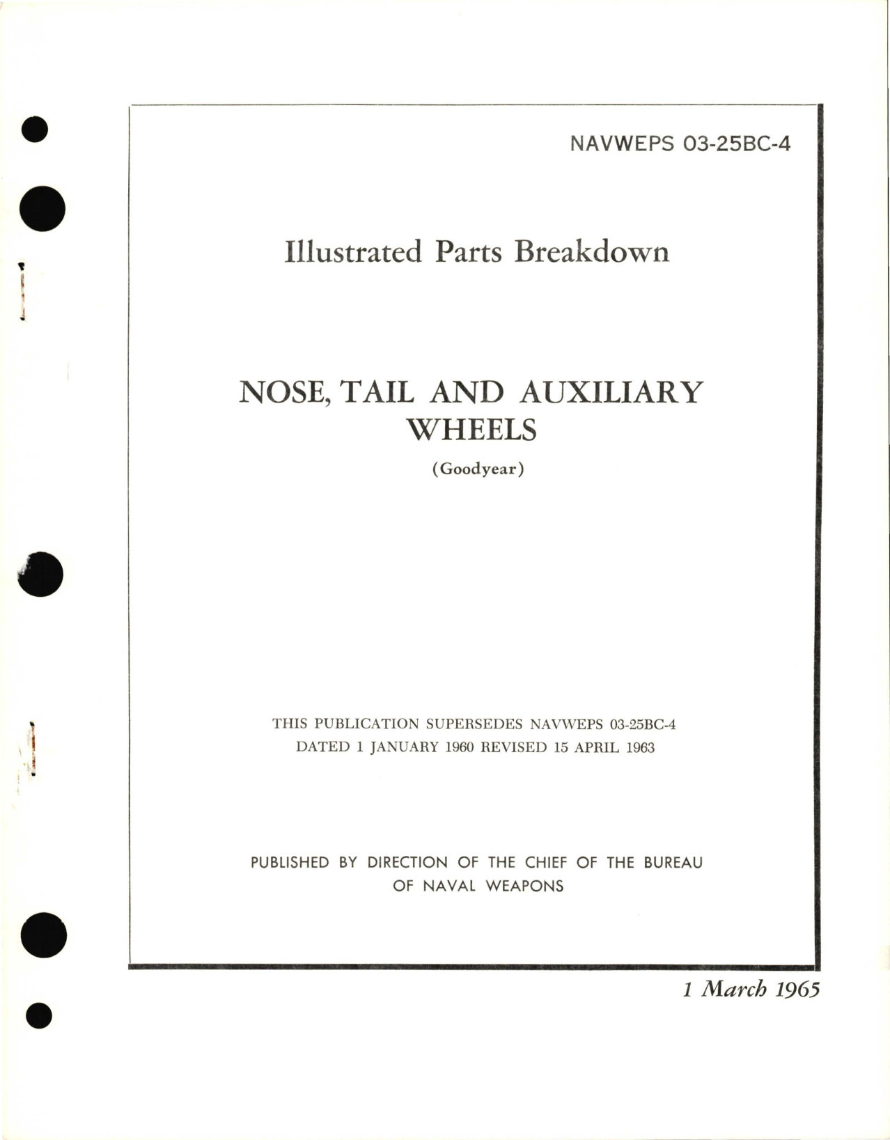 Sample page 1 from AirCorps Library document: Illustrated Parts for Nose, Tail, and Auxiliary Wheels