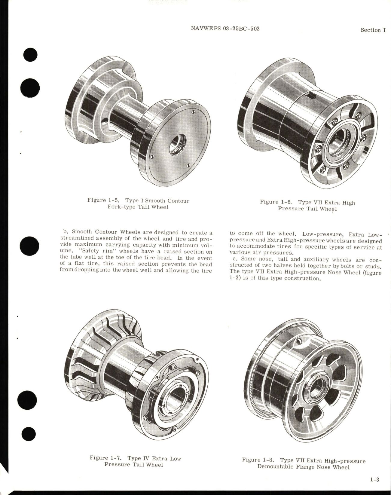 Sample page 7 from AirCorps Library document: Operation and Service Instructions for Nose, Tail, and Auxiliary Wheels