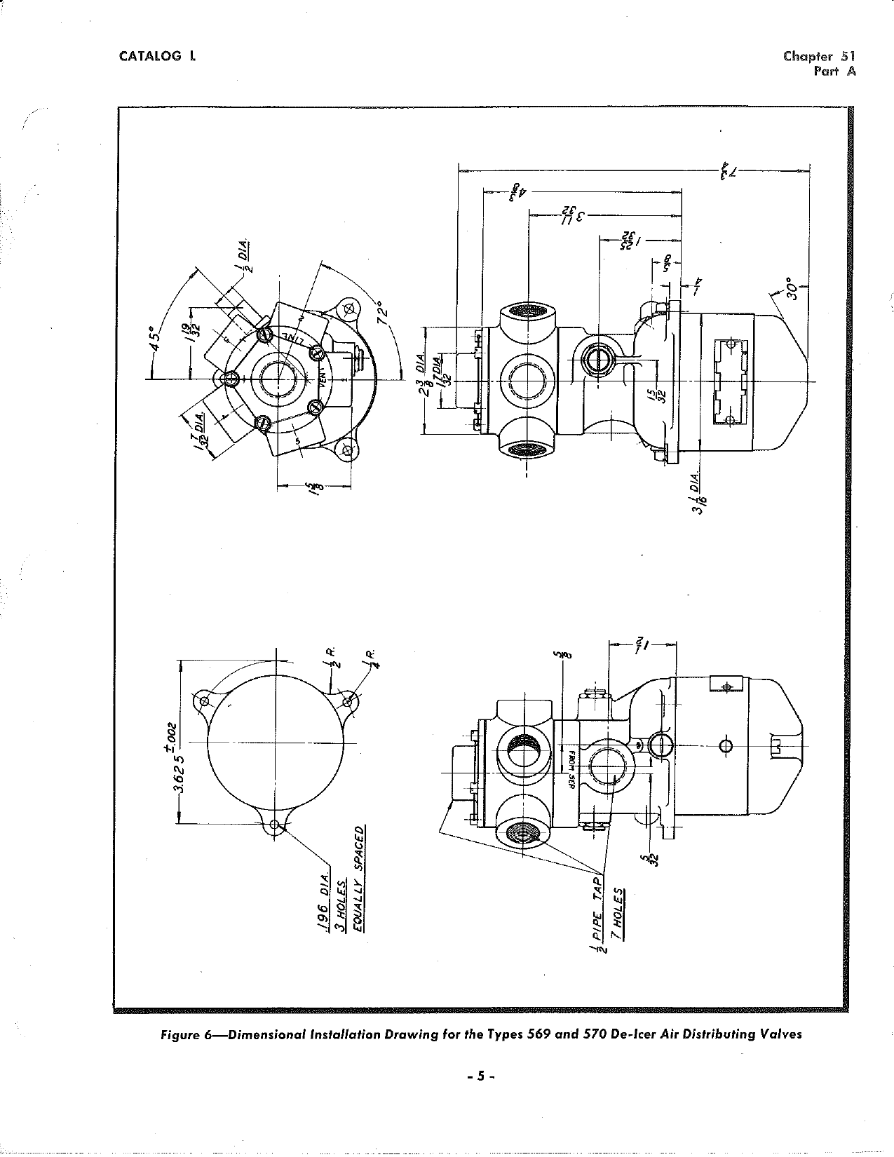 Sample page 5 from AirCorps Library document: Operating and Service Instructions for De-Icer Air Distributing Valves and 4-Way Control Valves