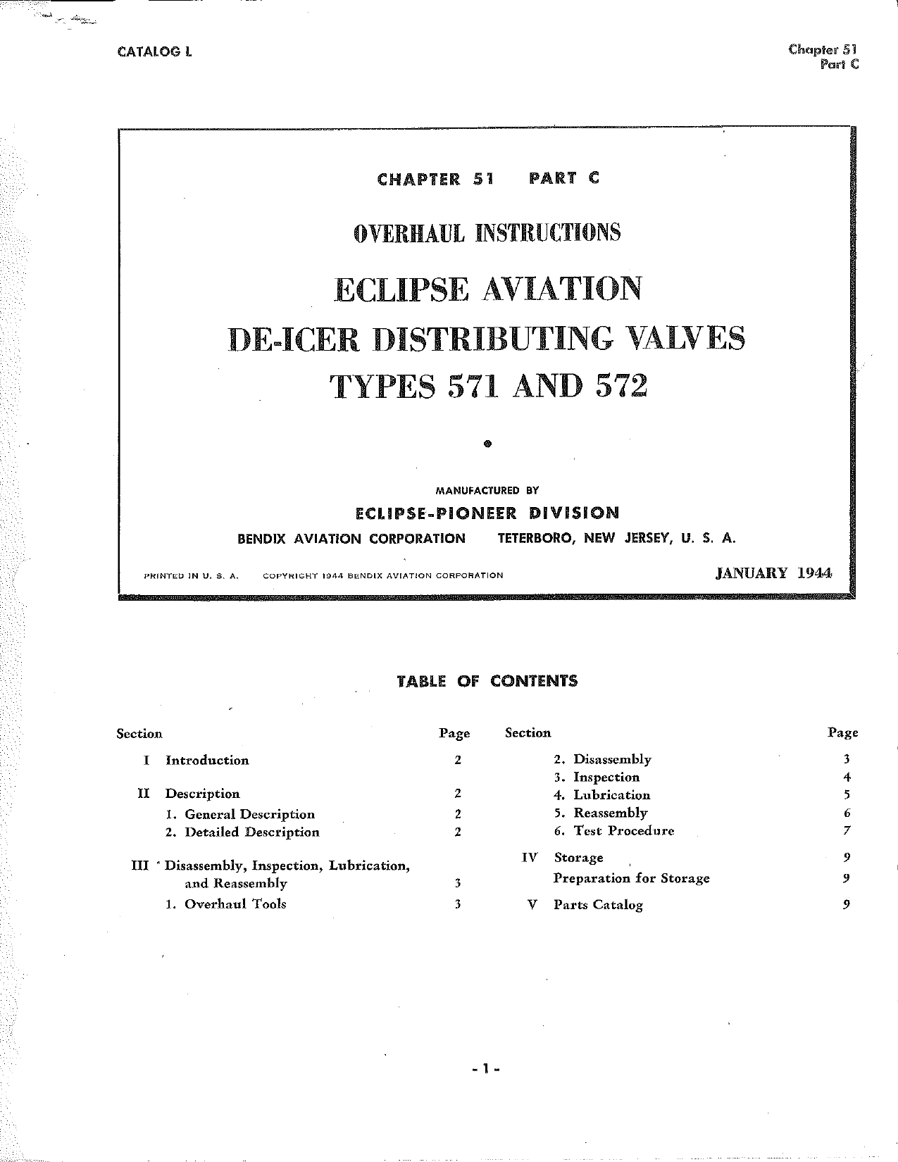 Sample page 1 from AirCorps Library document: Overhaul Instructions for De-Icer Distributing Valves - Types 571 and 572