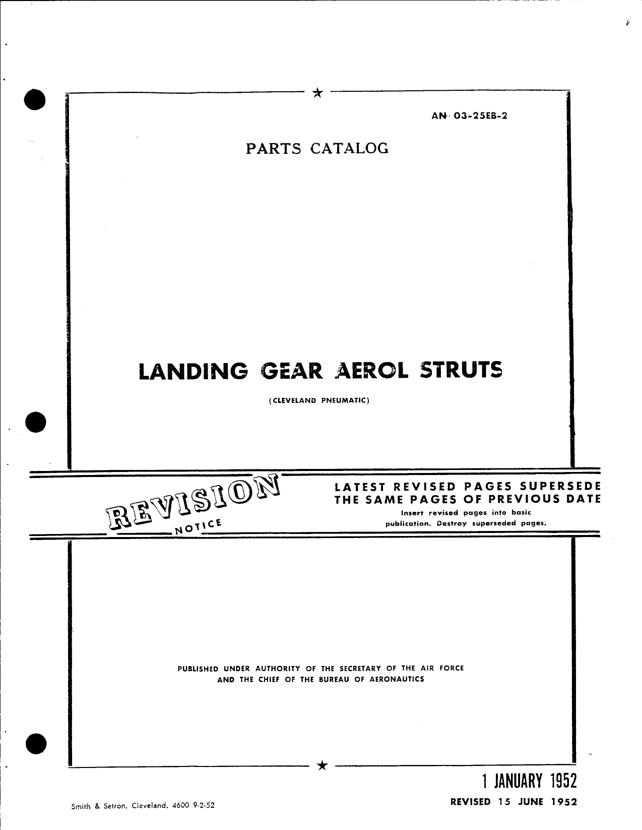 Sample page 1 from AirCorps Library document: Parts Catalog for Landing Gear Aerol Struts