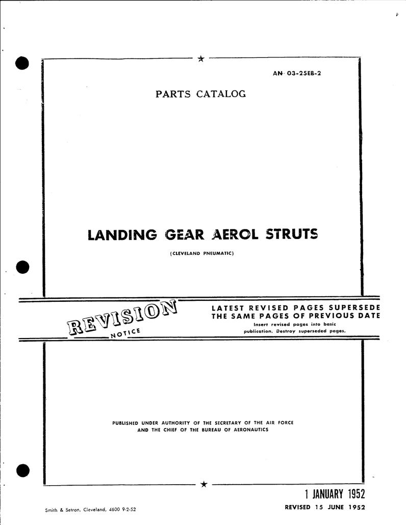 Parts Catalog for Landing Gear Aerol Struts AirCorps Library