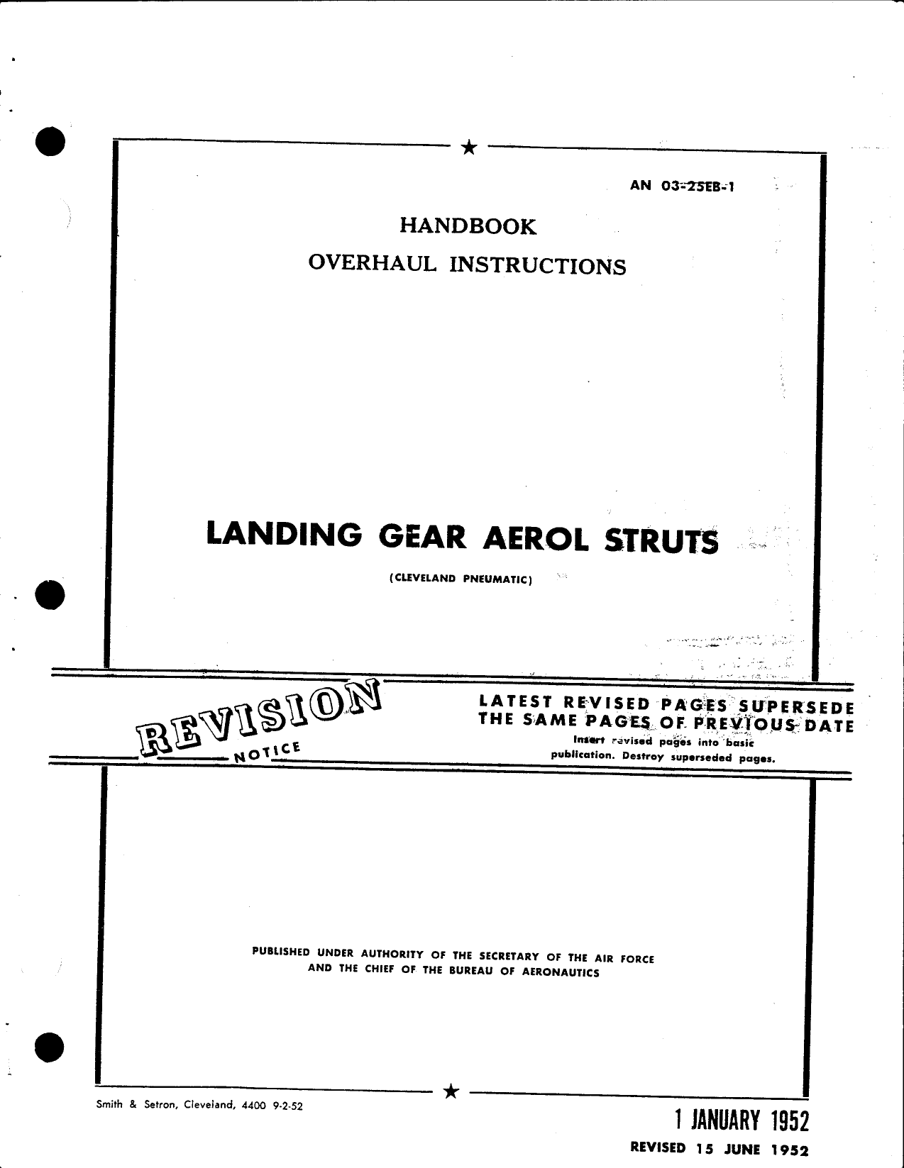 Sample page 1 from AirCorps Library document: Handbook Overhaul Instructions for Landing Gear Aerol Struts