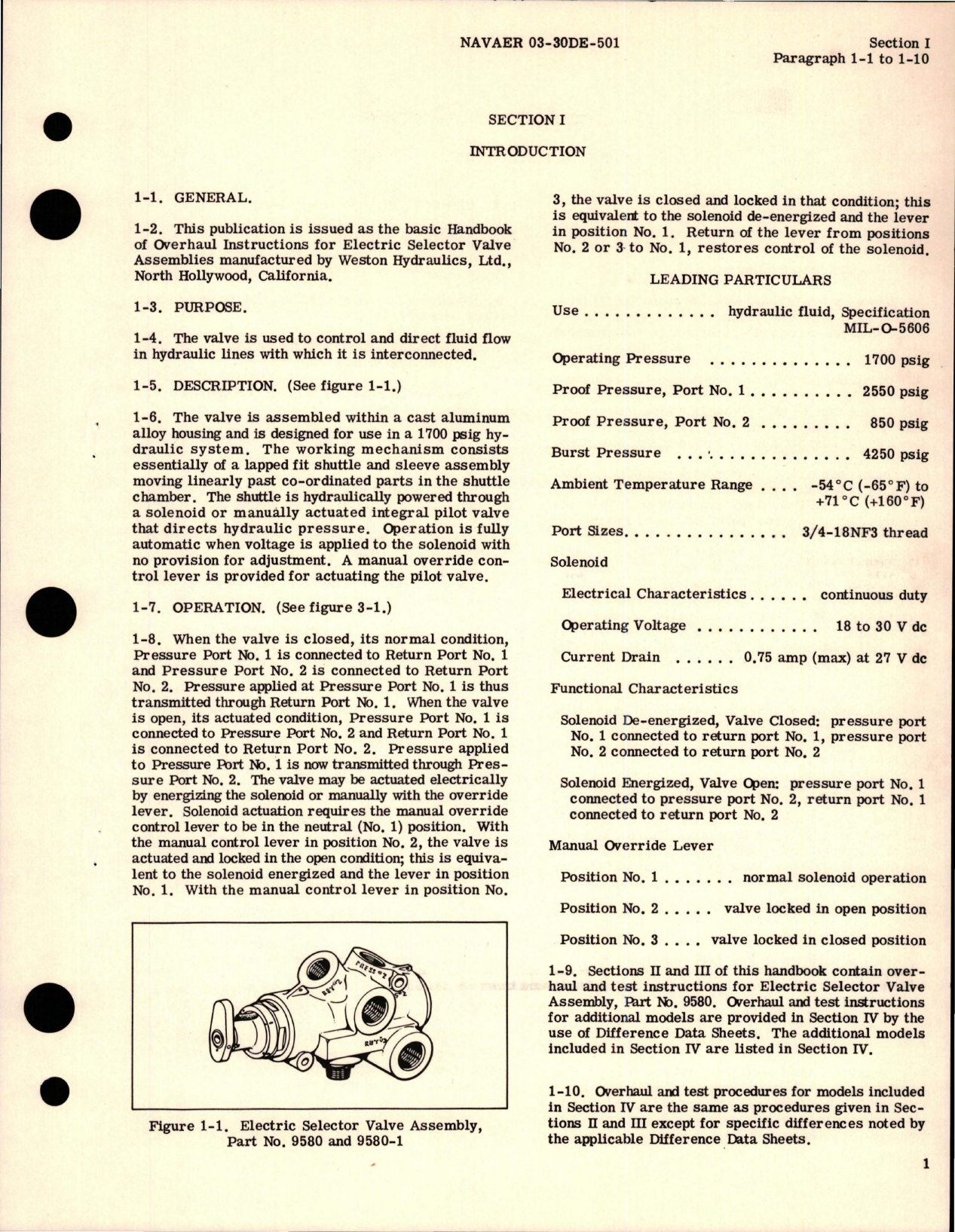 Sample page 5 from AirCorps Library document: Overhaul Instructions for Electric Selector Valve Assembly - Part 9580 and 9580-1