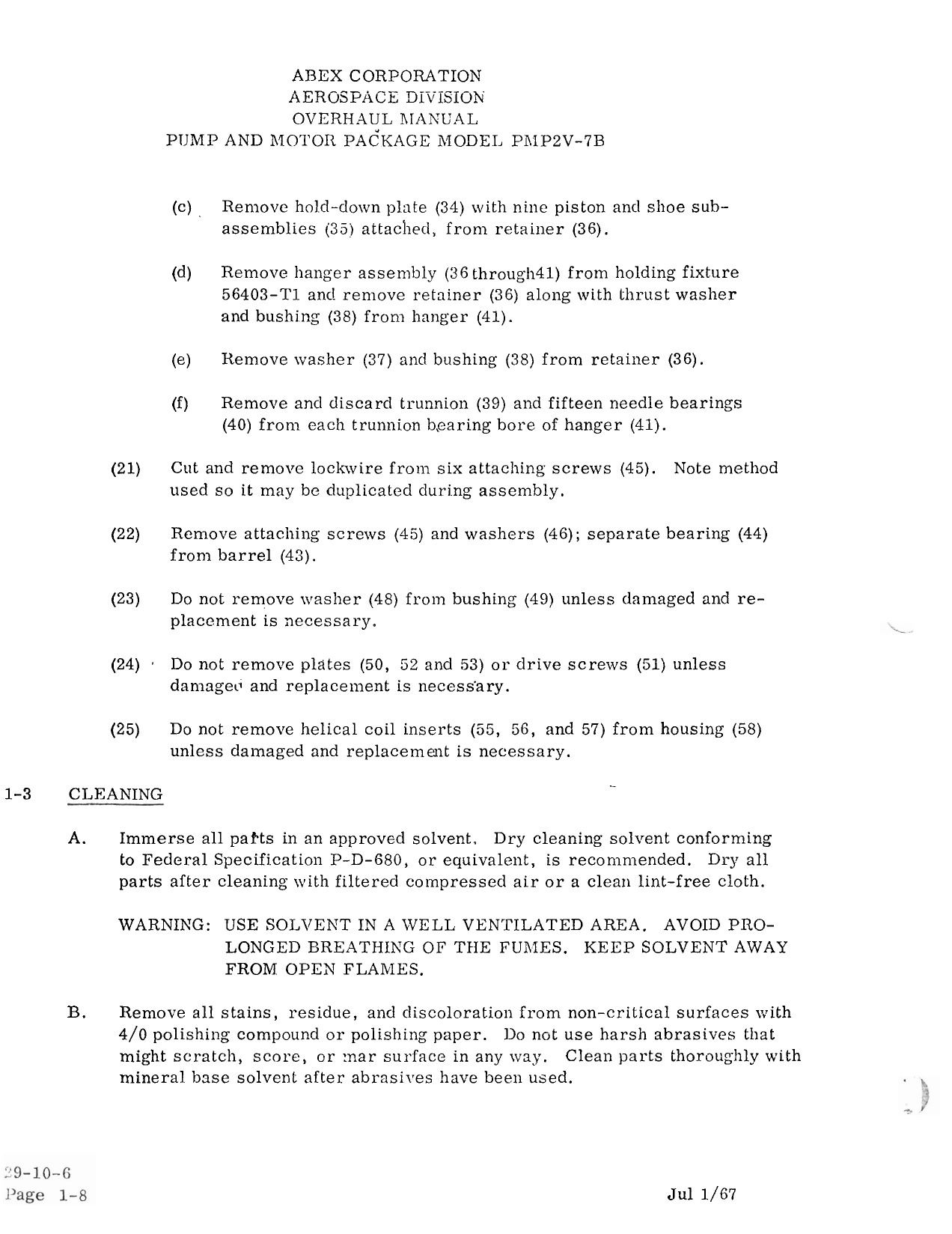 Sample page 9 from AirCorps Library document: Overhaul Manual for Pump and Motor Package - Parts 57097, 57180, and 57186