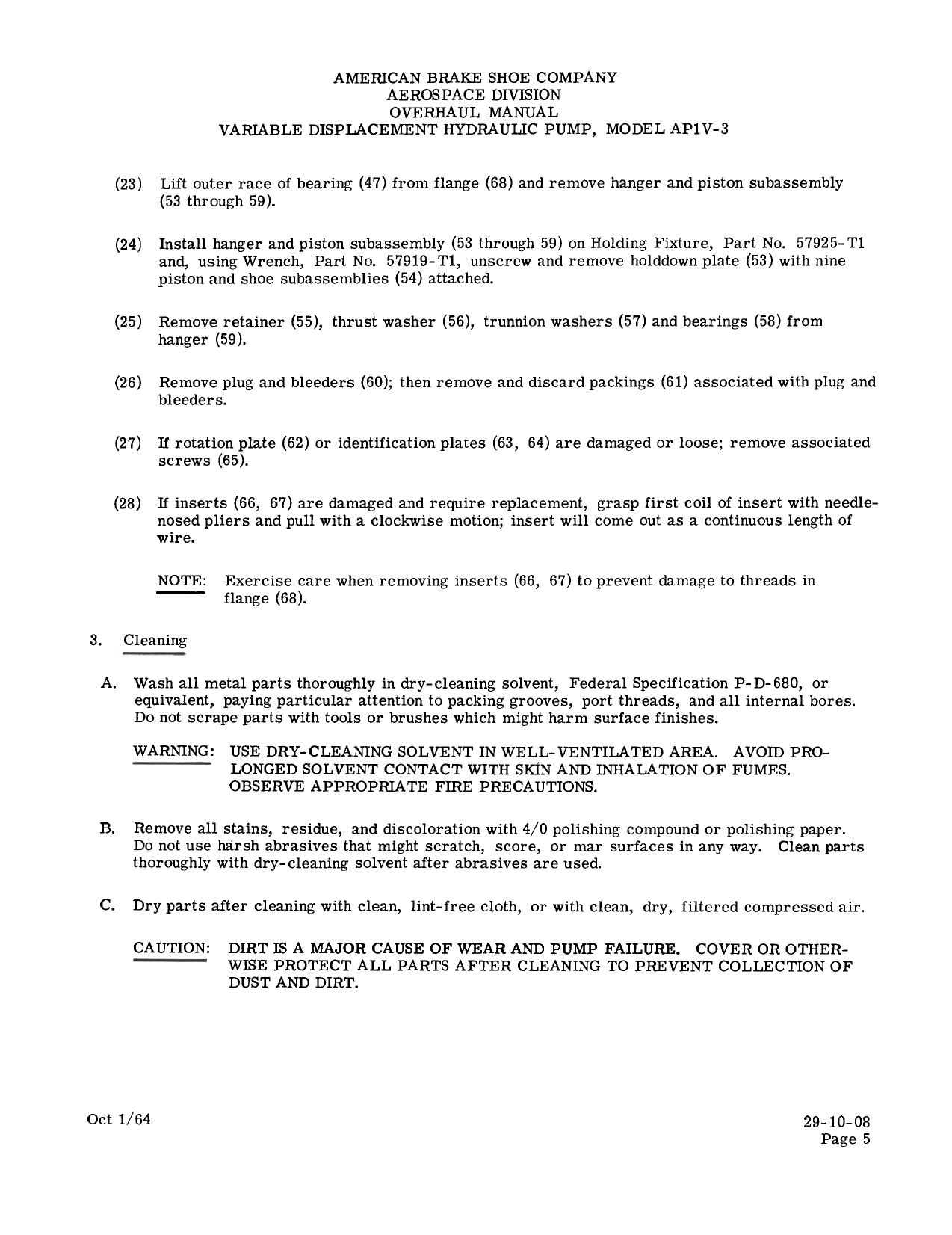 Sample page 7 from AirCorps Library document: Overhaul Manual for Variable Displacement Hydraulic Pump - Model AP1V-3 - Part 57083 