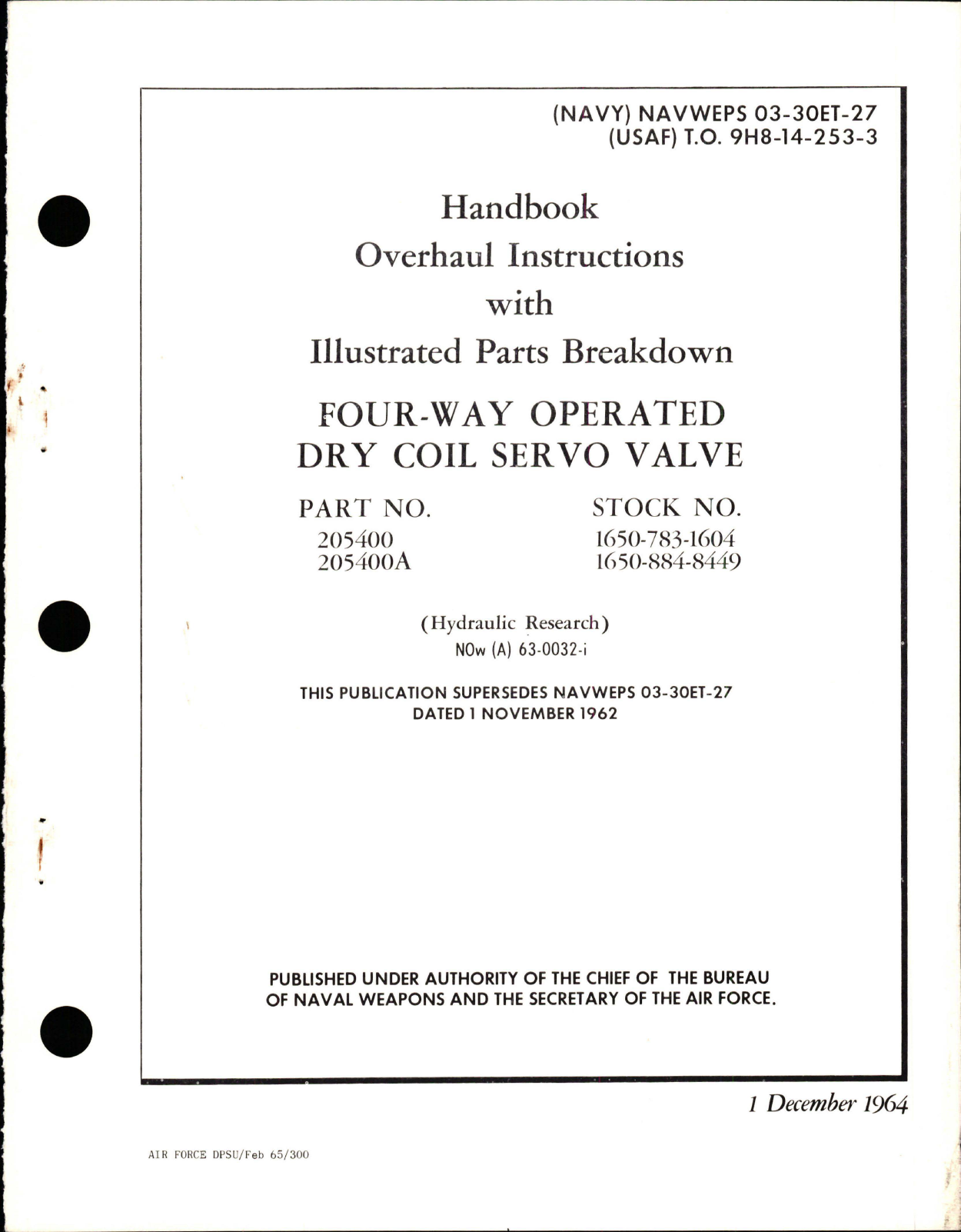 Sample page 1 from AirCorps Library document: Overhaul Instructions with Parts Breakdown for Motor Operated Gate Valve - Part AV16B1638B 