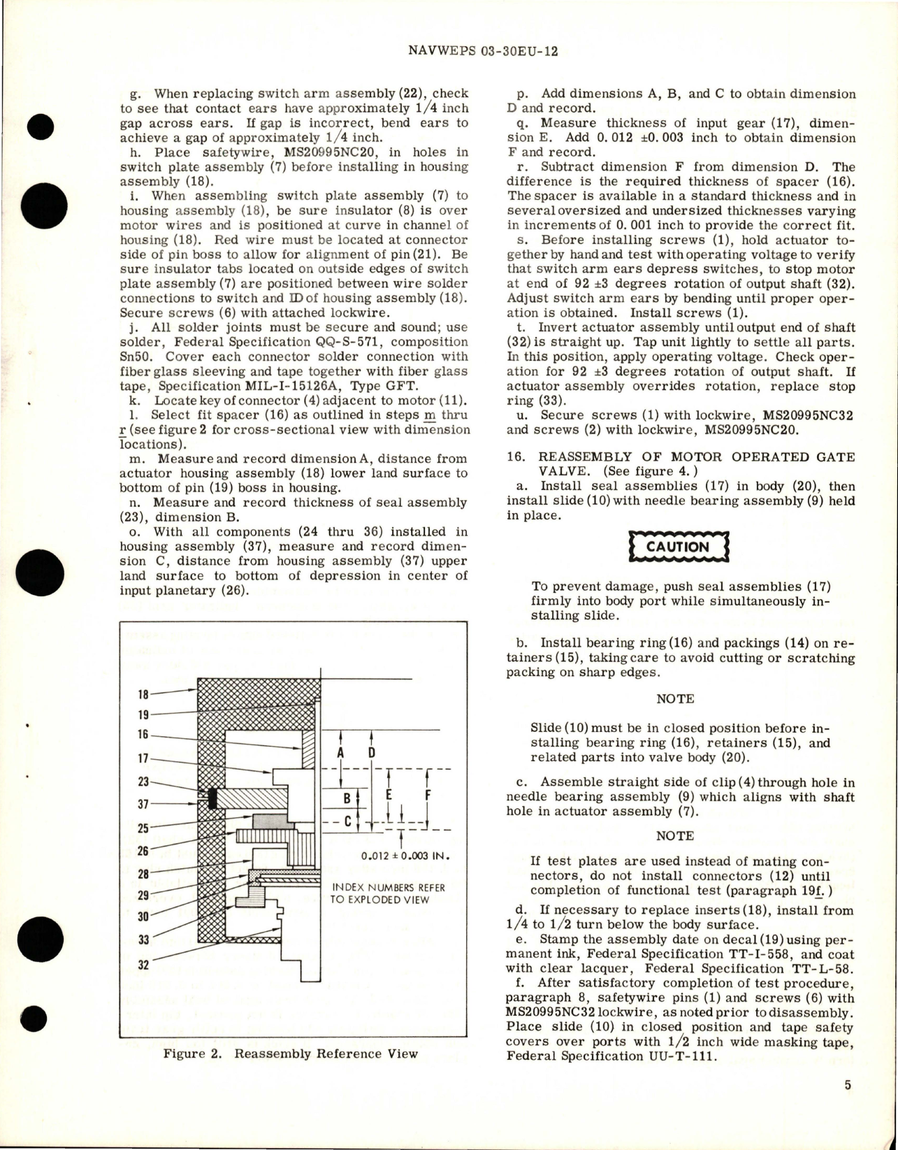 Sample page 7 from AirCorps Library document: Overhaul Instructions with Parts Breakdown for Motor Operated Gate Valve - Part AV16B1613