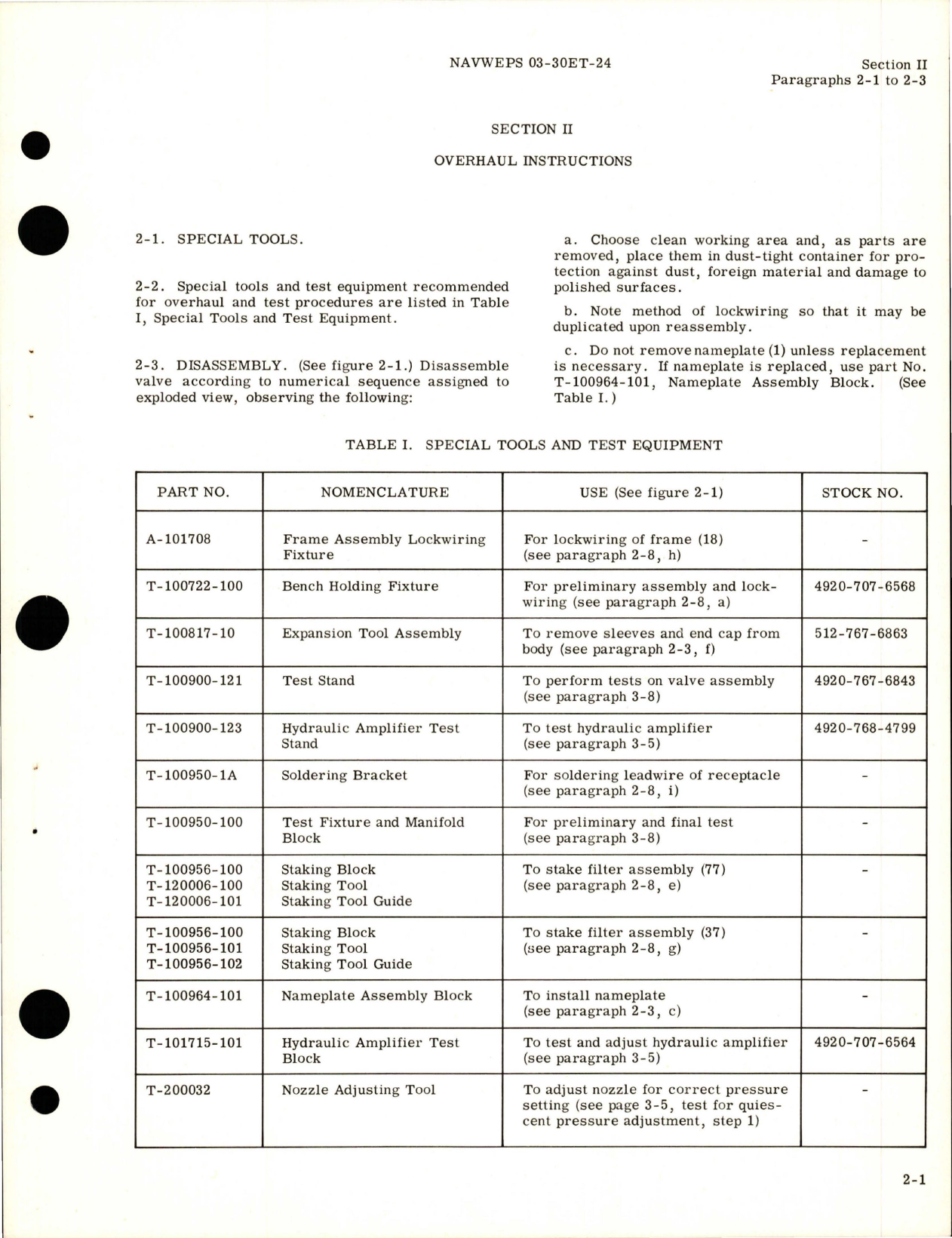 Sample page 7 from AirCorps Library document: Overhaul Instructions for Electro-Mechanical Input Hydraulic Servo Control Valve Assy - Part 100950-1