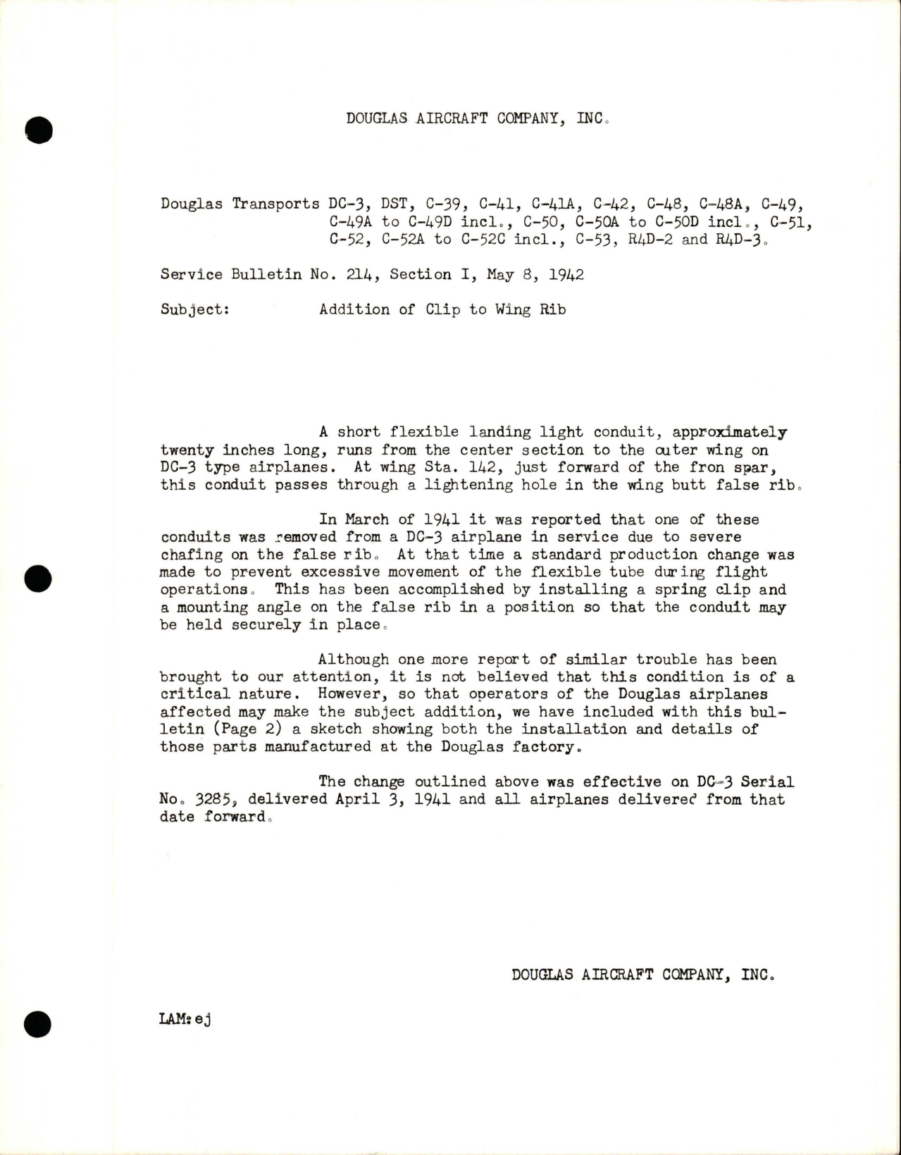 Sample page 1 from AirCorps Library document: Addition of Clip to Wing Rib