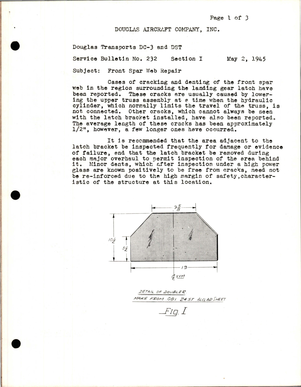 Sample page 1 from AirCorps Library document: Front Spar Web Repair