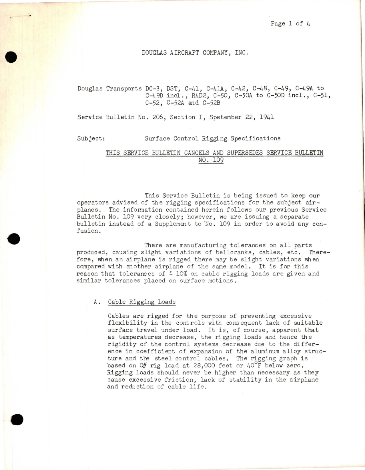 Sample page 1 from AirCorps Library document: Surface Control Rigging Specifications