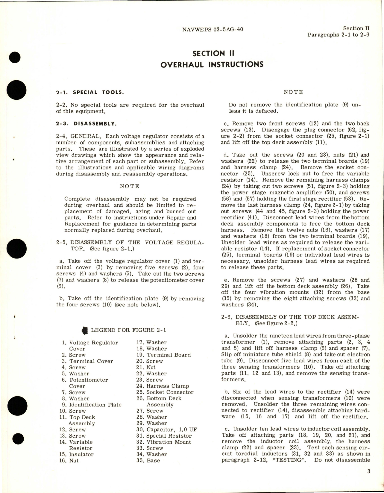 Sample page 7 from AirCorps Library document: Overhaul Instructions for Voltage Regulator - Model 51107-003
