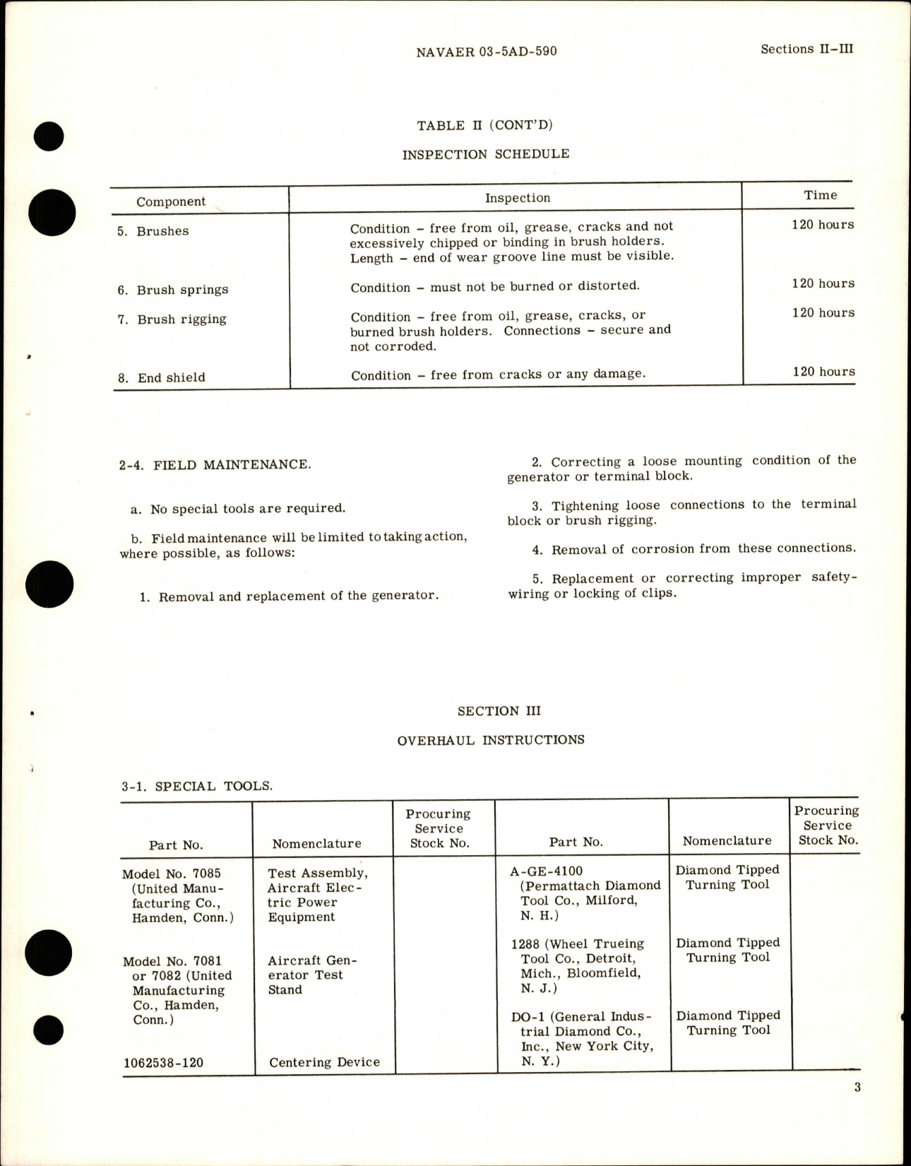 Sample page 7 from AirCorps Library document: Overhaul and Service Instructions for Aircraft DC Generator - Models 2CM70C5 and 2CM70D2 