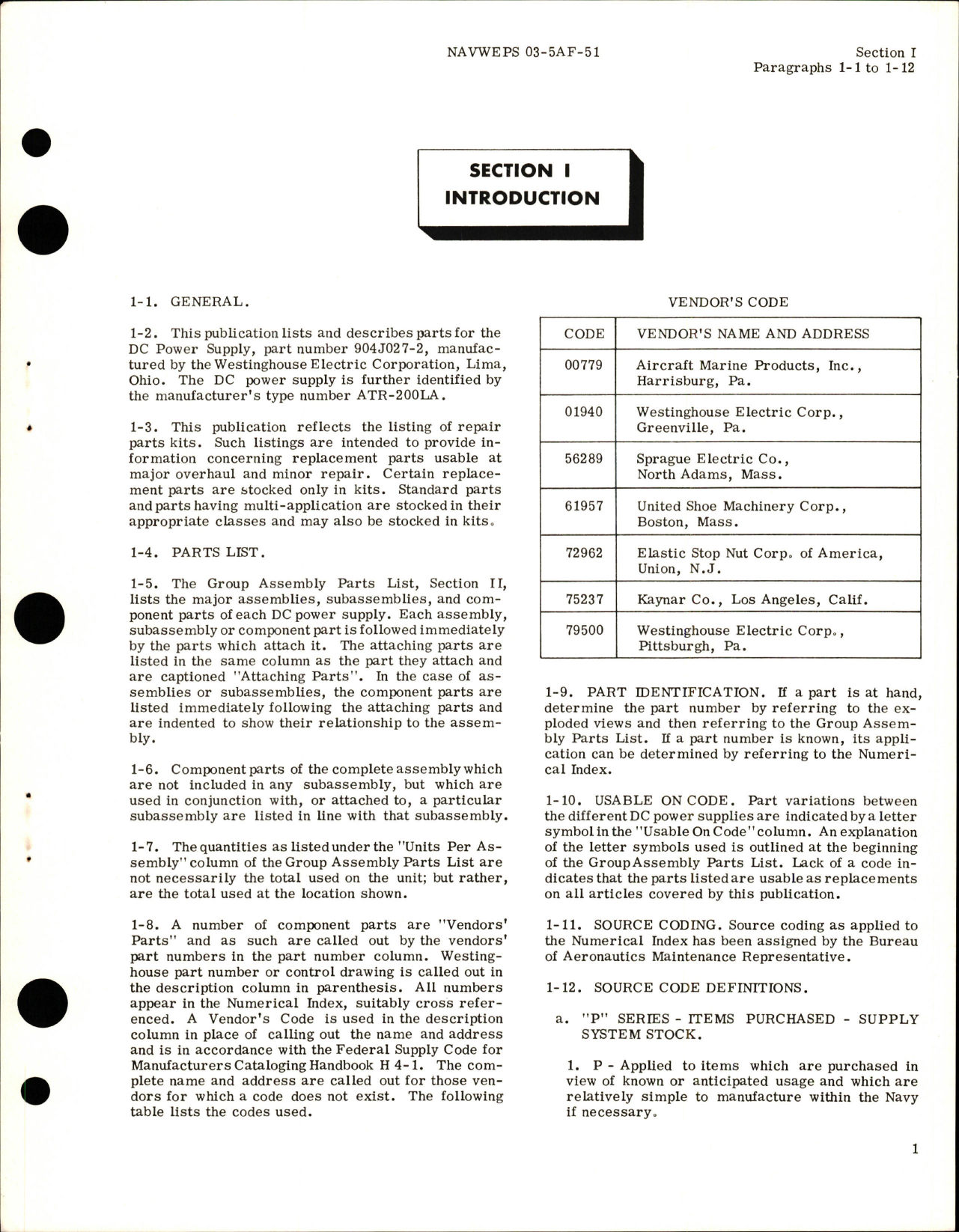 Sample page 5 from AirCorps Library document: Illustrated Parts Breakdown for D-C Power Supply - Part 904J027-2 