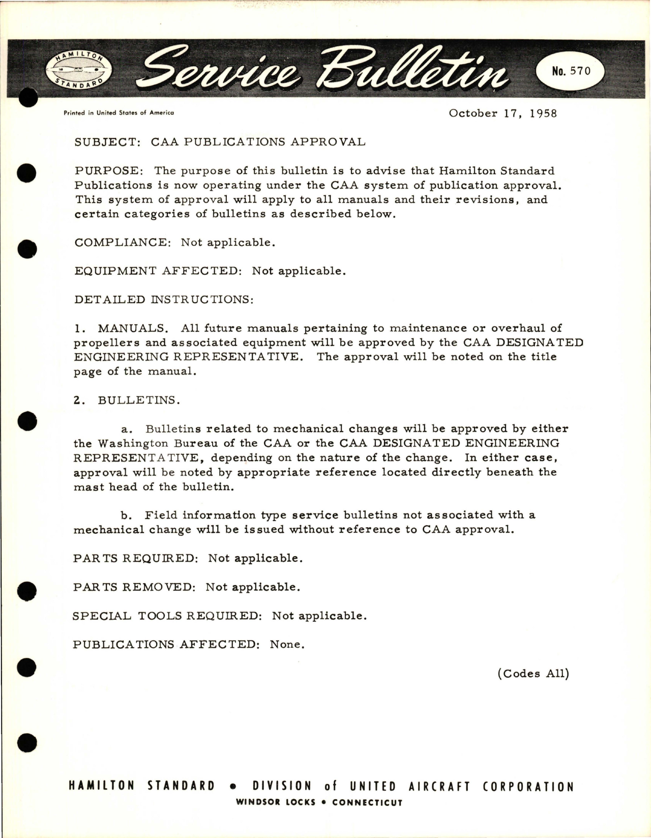 Sample page 1 from AirCorps Library document: CAA Publications Approval