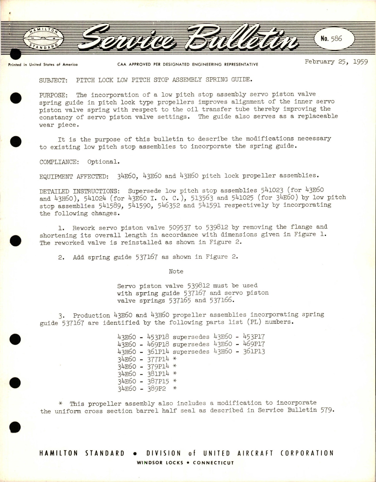 Sample page 1 from AirCorps Library document: Pitch Lock Low Pitch Stop Assembly Spring Guide