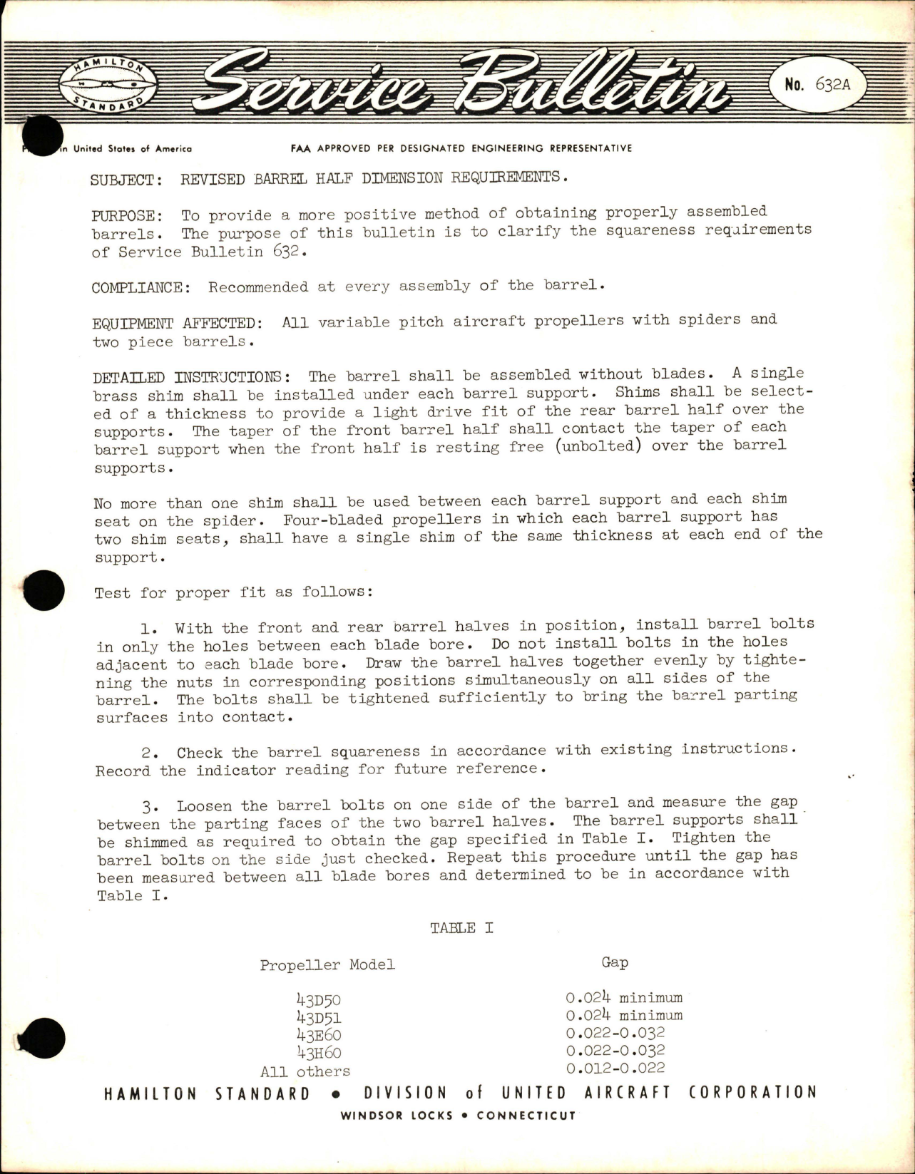 Sample page 1 from AirCorps Library document: Revised Barrel Half Dimension Requirements