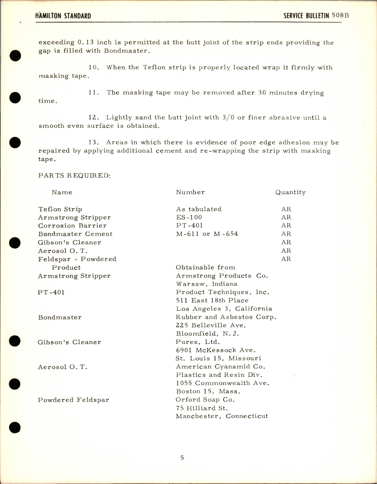 Sample page 5 from AirCorps Library document: Reidentification of Blade Shank Teflon Strips and Application Procedure Modification