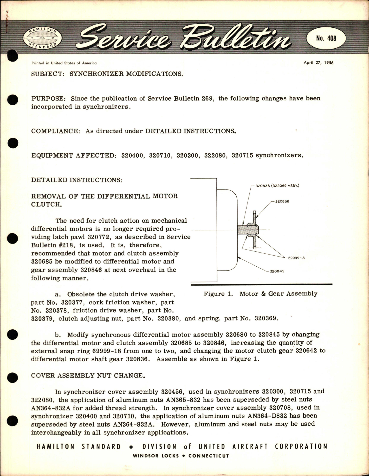 Sample page 1 from AirCorps Library document: Synchronizer Modifications