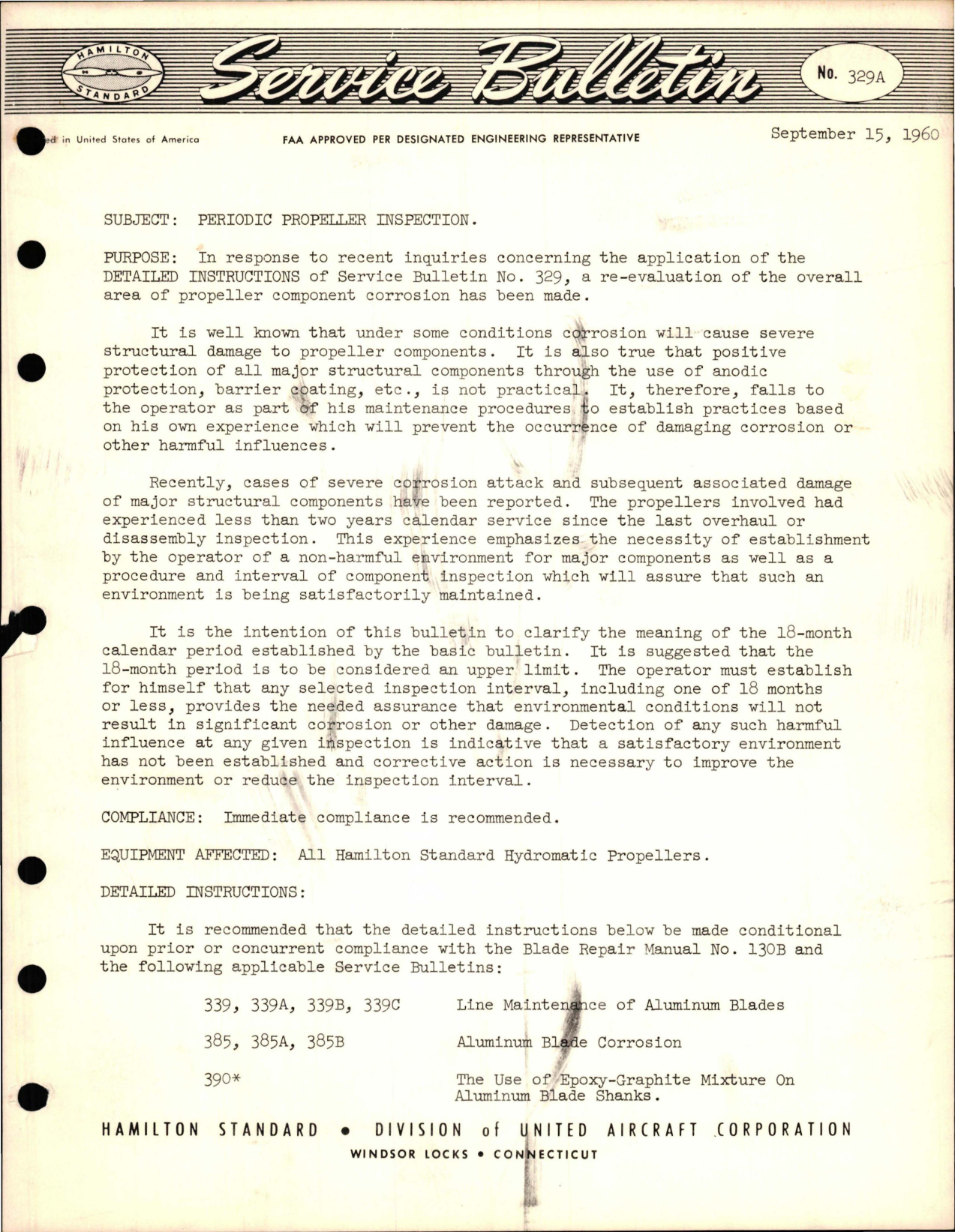 Sample page 1 from AirCorps Library document: Periodic Propeller Inspection