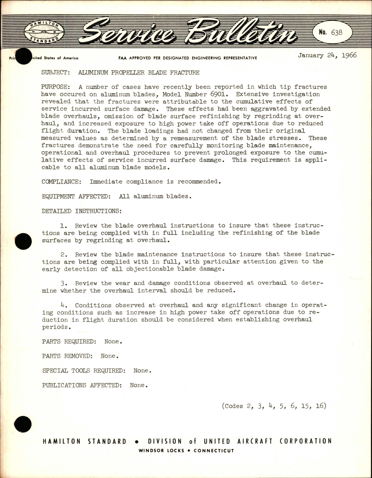 Sample page 1 from AirCorps Library document: Aluminum Propeller Blade Fracture