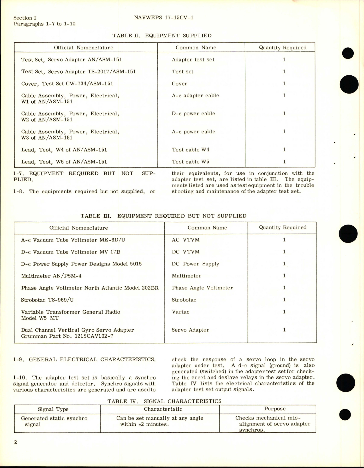 Sample page 8 from AirCorps Library document: Operation and Service Instructions with Illustrated Parts for Servo Adapter Test Set - ASM-151 - Part GAEC 121SEAV114