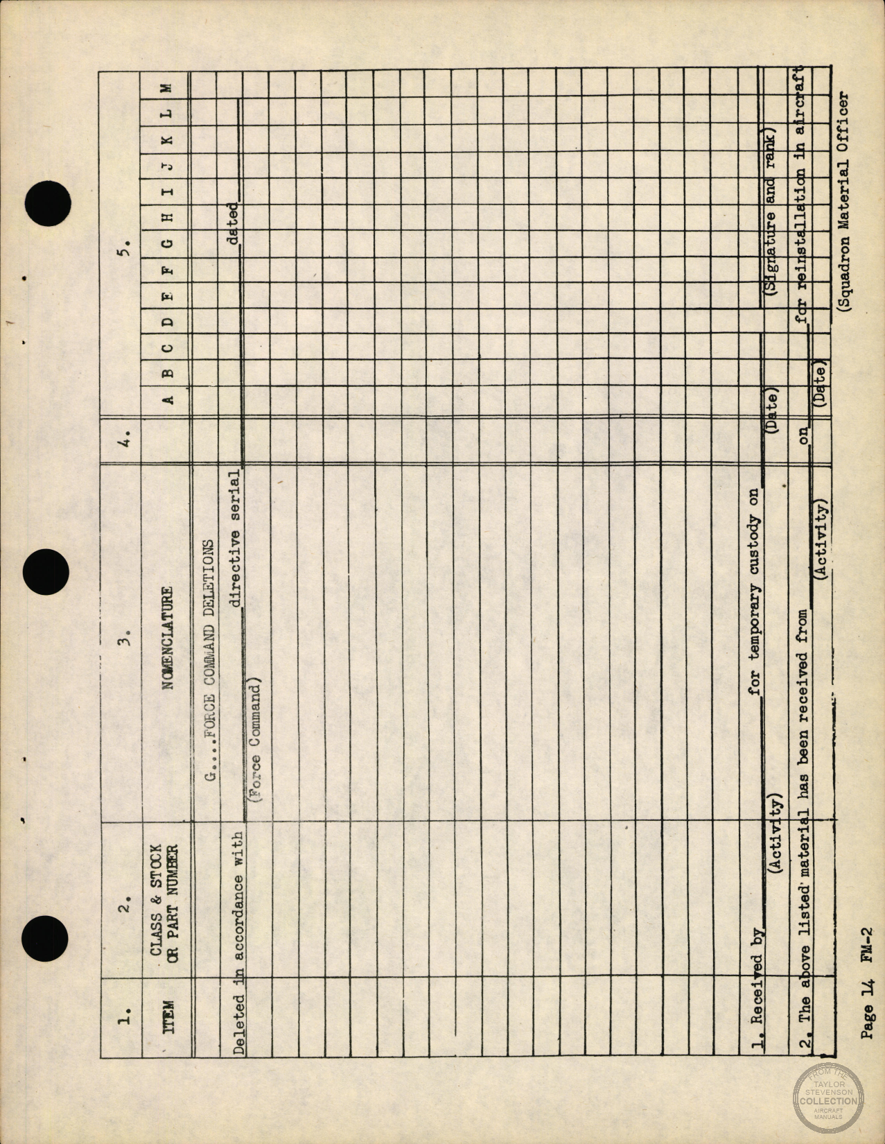 Sample page 19 from AirCorps Library document: Bureau of Aeronautics Standard Inventory Log set (2), FM-2 Wildcat