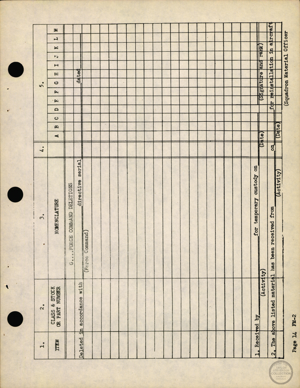 Sample page 19 from AirCorps Library document: Bureau of Aeronautics Standard Inventory Log, FM-2 Wildcat