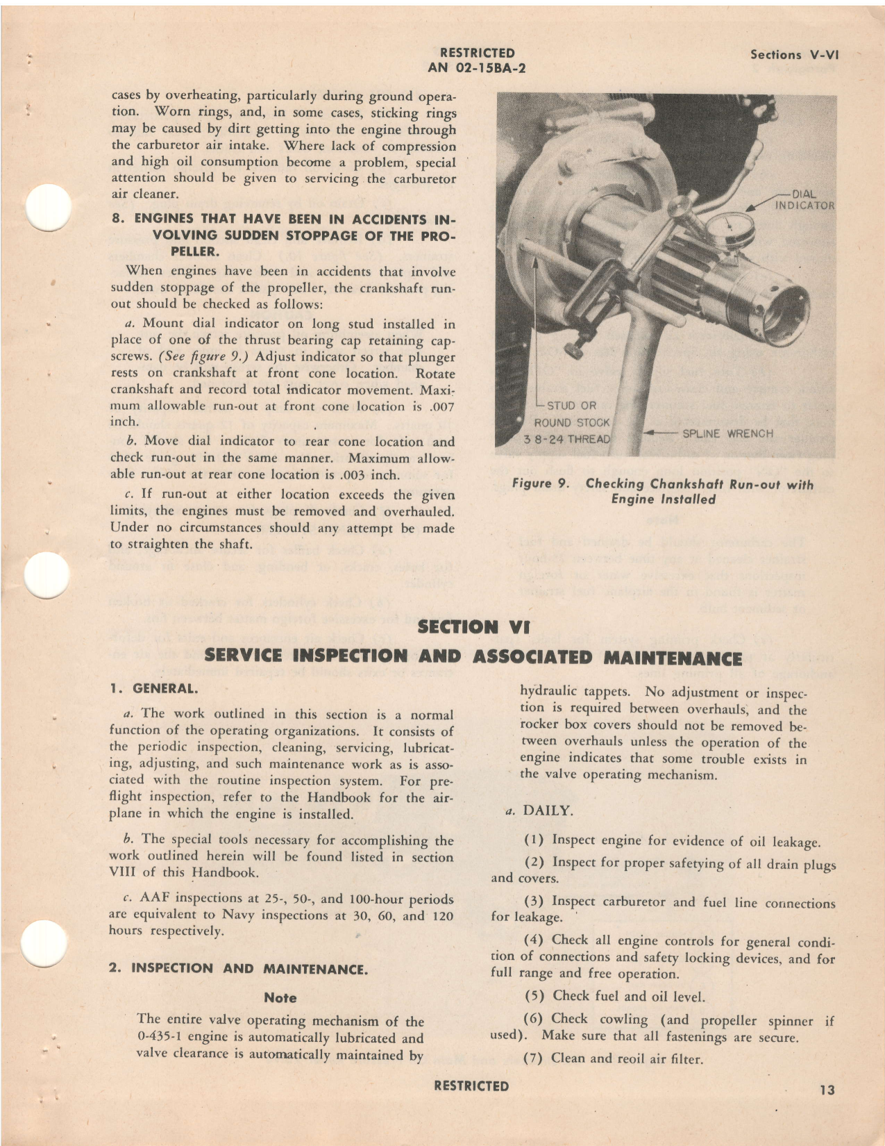 Sample page 19 from AirCorps Library document: Service Instructions - O-435-1