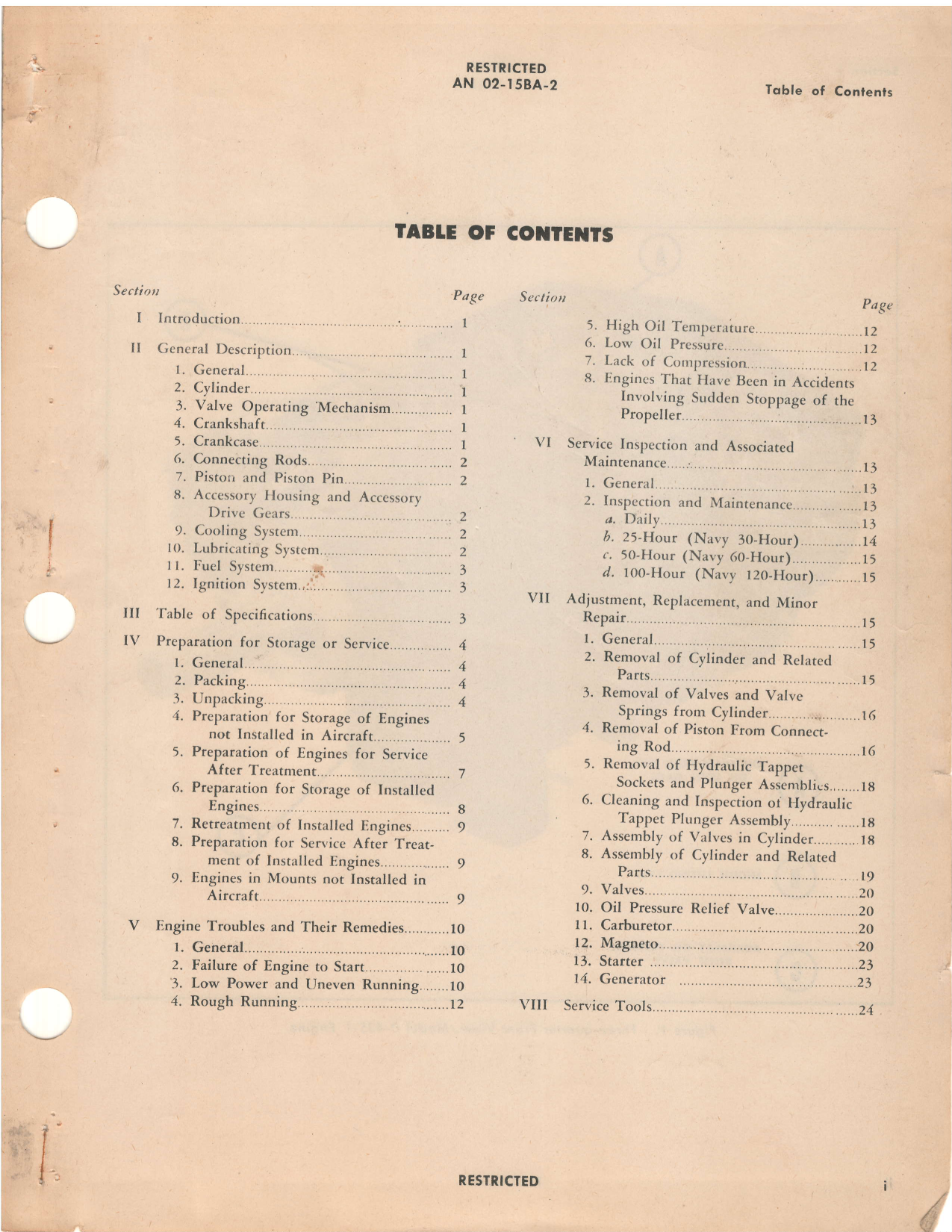 Sample page 3 from AirCorps Library document: Service Instructions - O-435-1