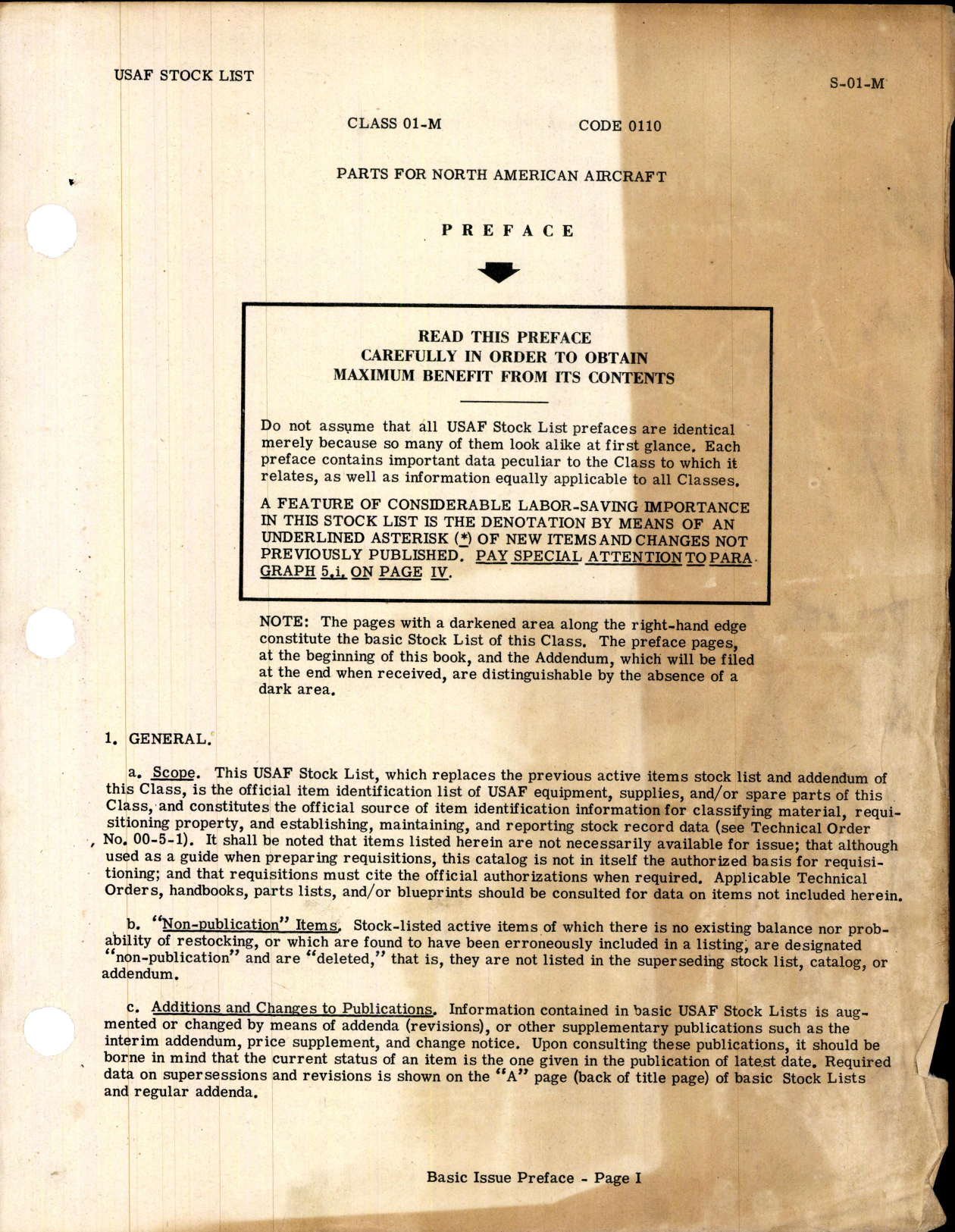 Sample page 3 from AirCorps Library document: Class 01-M Code 0110 Parts for North American Aircraft