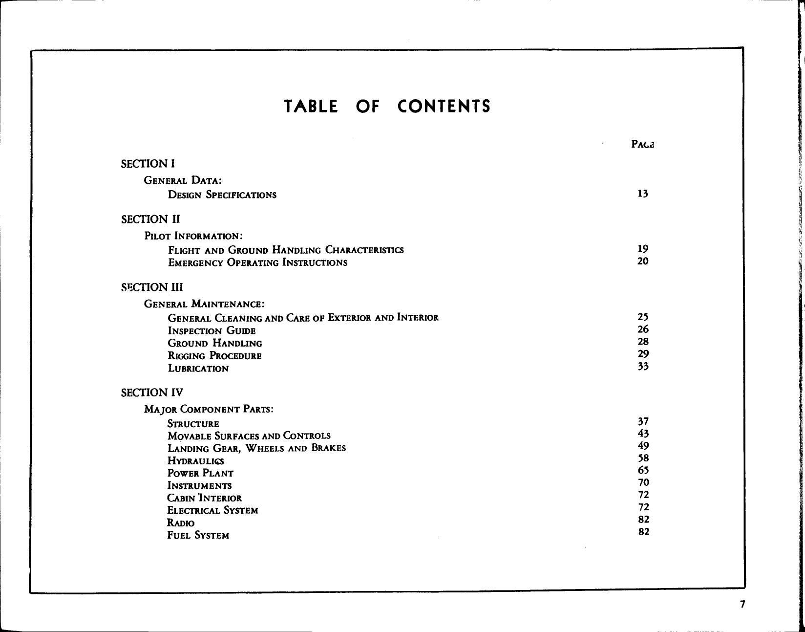 Sample page 5 from AirCorps Library document: Operator's Handbook & Maintenance Manual for the Swift 125 Airplane