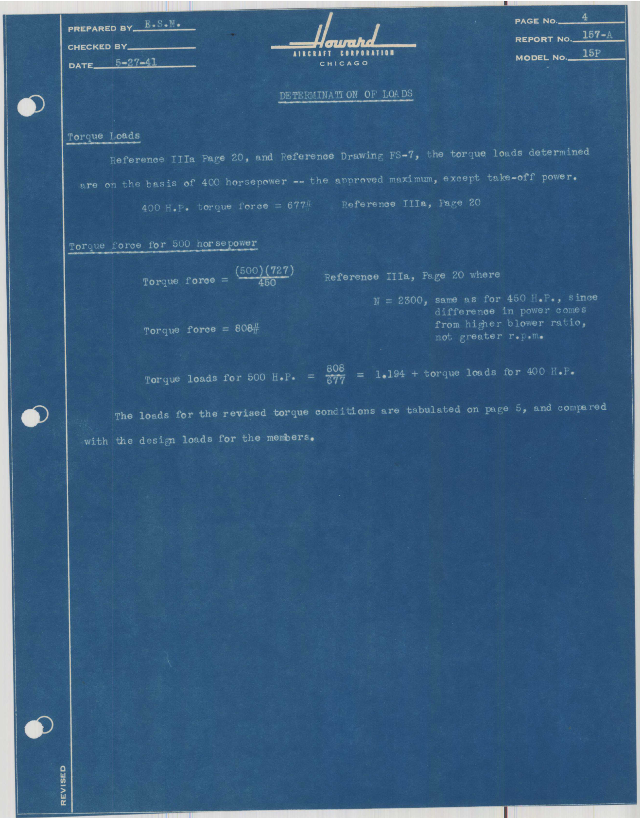 Sample page 5 from AirCorps Library document: Report 157A,Substantiation of Structure for 500 Horsepower for Take-Off, DGA-15P