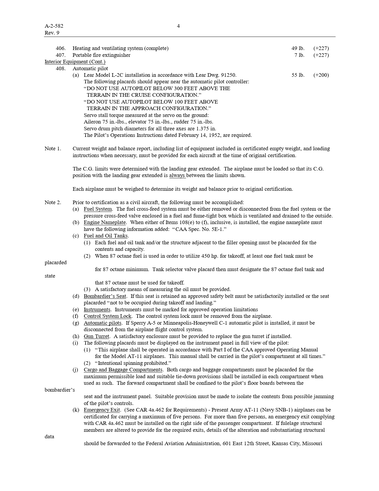 Sample page 4 from AirCorps Library document: Aircraft Specification - AT-11