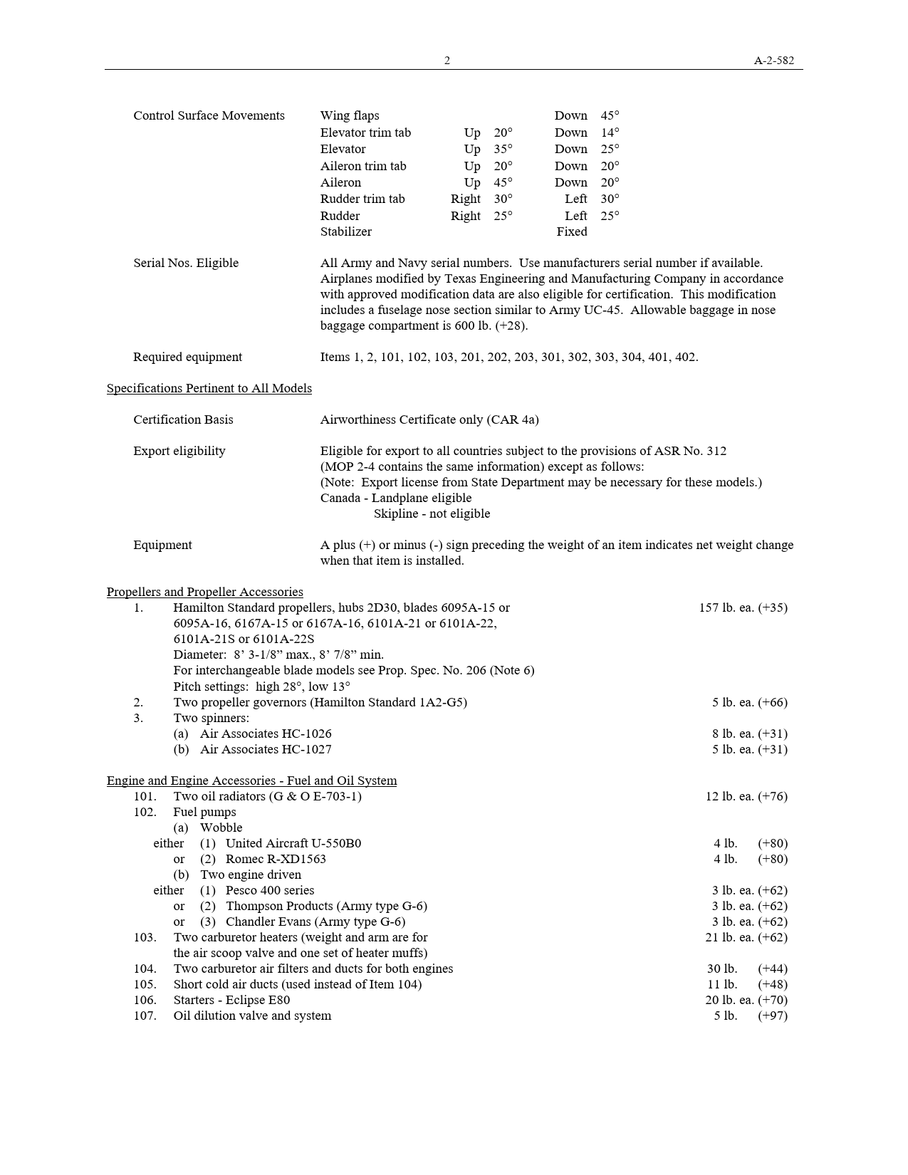 Sample page 8 from AirCorps Library document: Aircraft Specification - AT-11