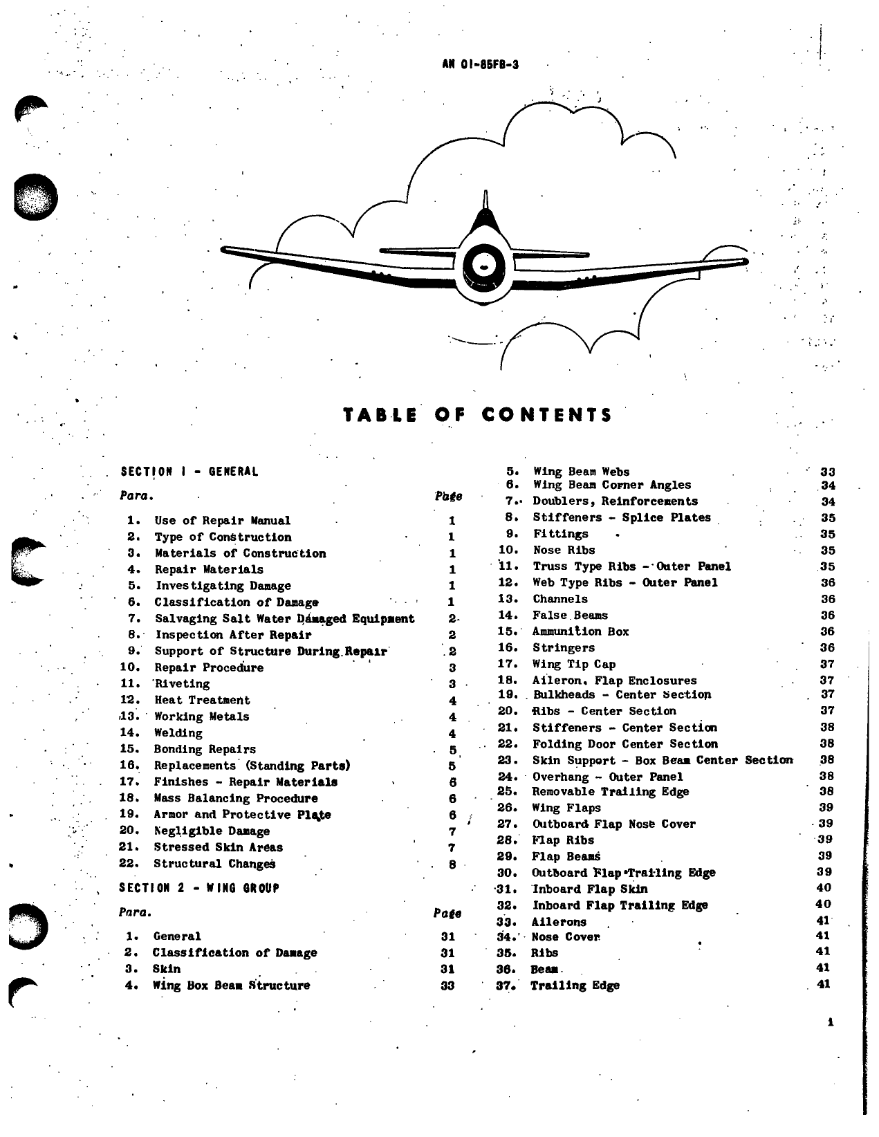 Sample page  3 from AirCorps Library document: Structural Repair - F6F-3, F6F-5