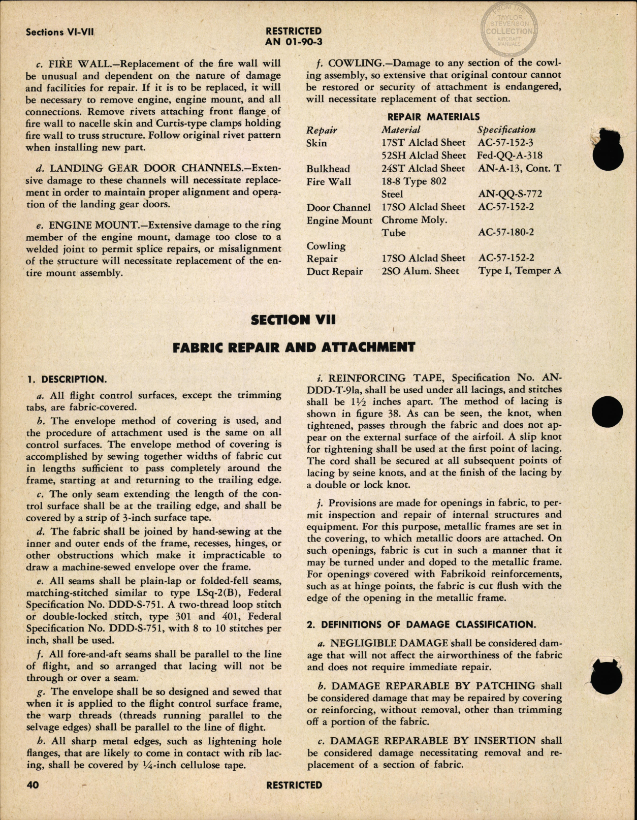 Sample page 42 from AirCorps Library document: Structural Repair Instructions - AT-7 - C-45