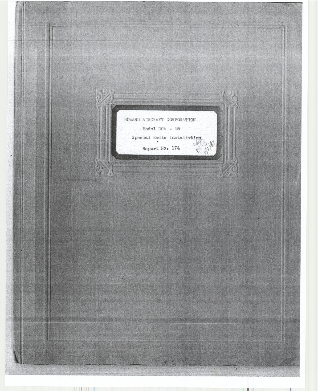 Sample page 1 from AirCorps Library document: Report 174, Special Radio Installation, DGA-15