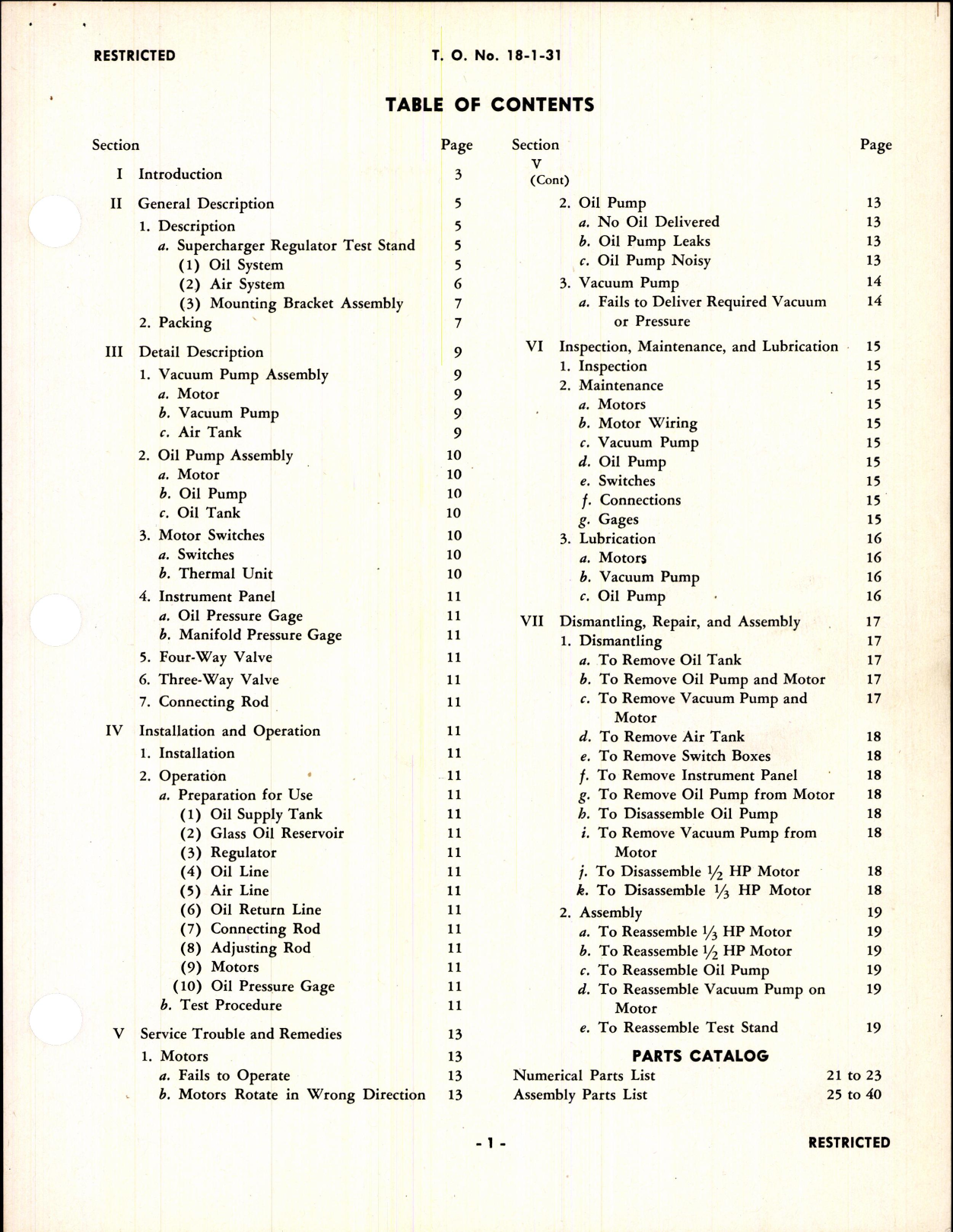 Sample page 3 from AirCorps Library document: Handbook of Instructions for Supercharger Regulator Test Stand 