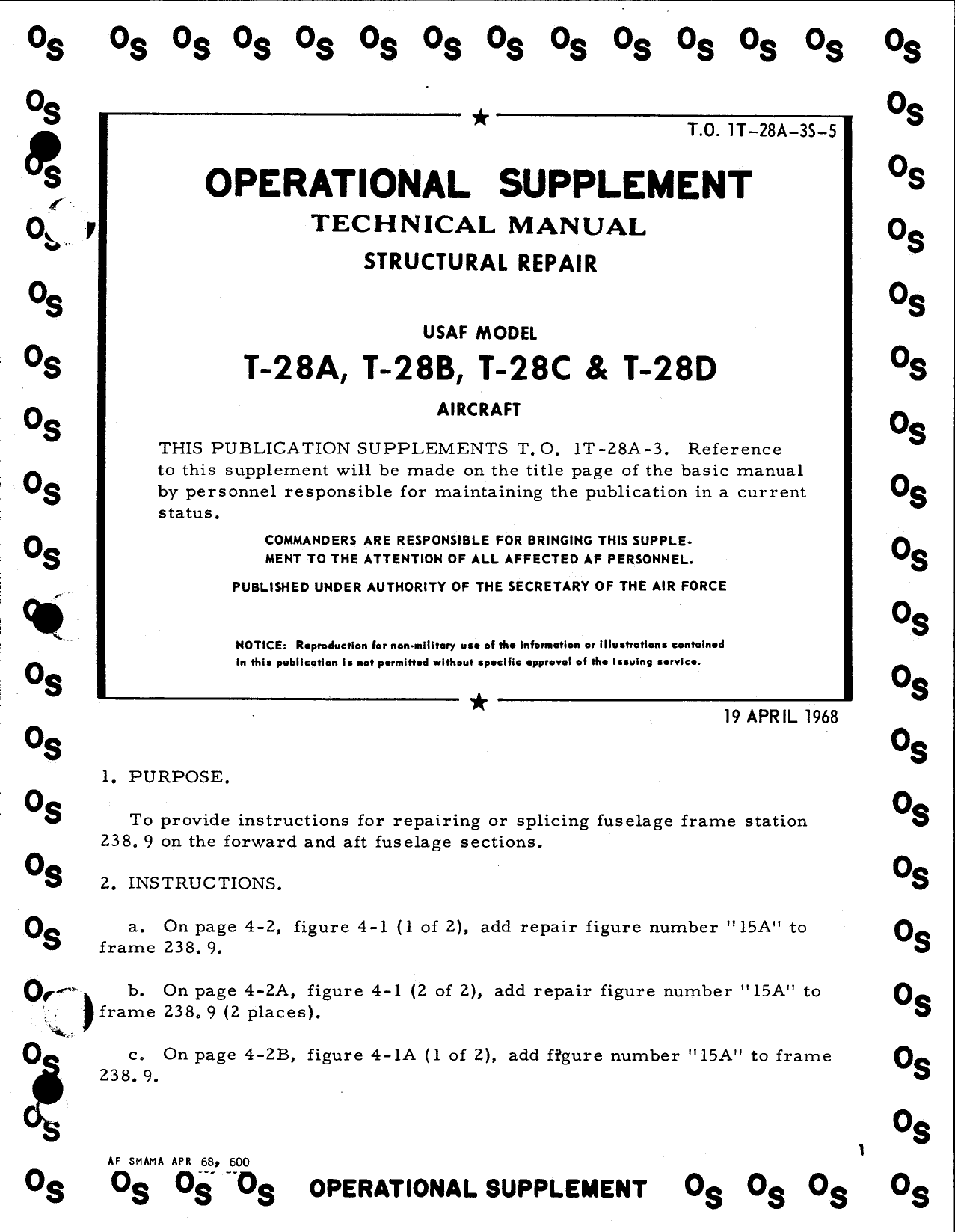 Sample page  9 from AirCorps Library document: Safety Supplement Structural Repair Tech Manual, T-28A T-28B T-28C T-28D