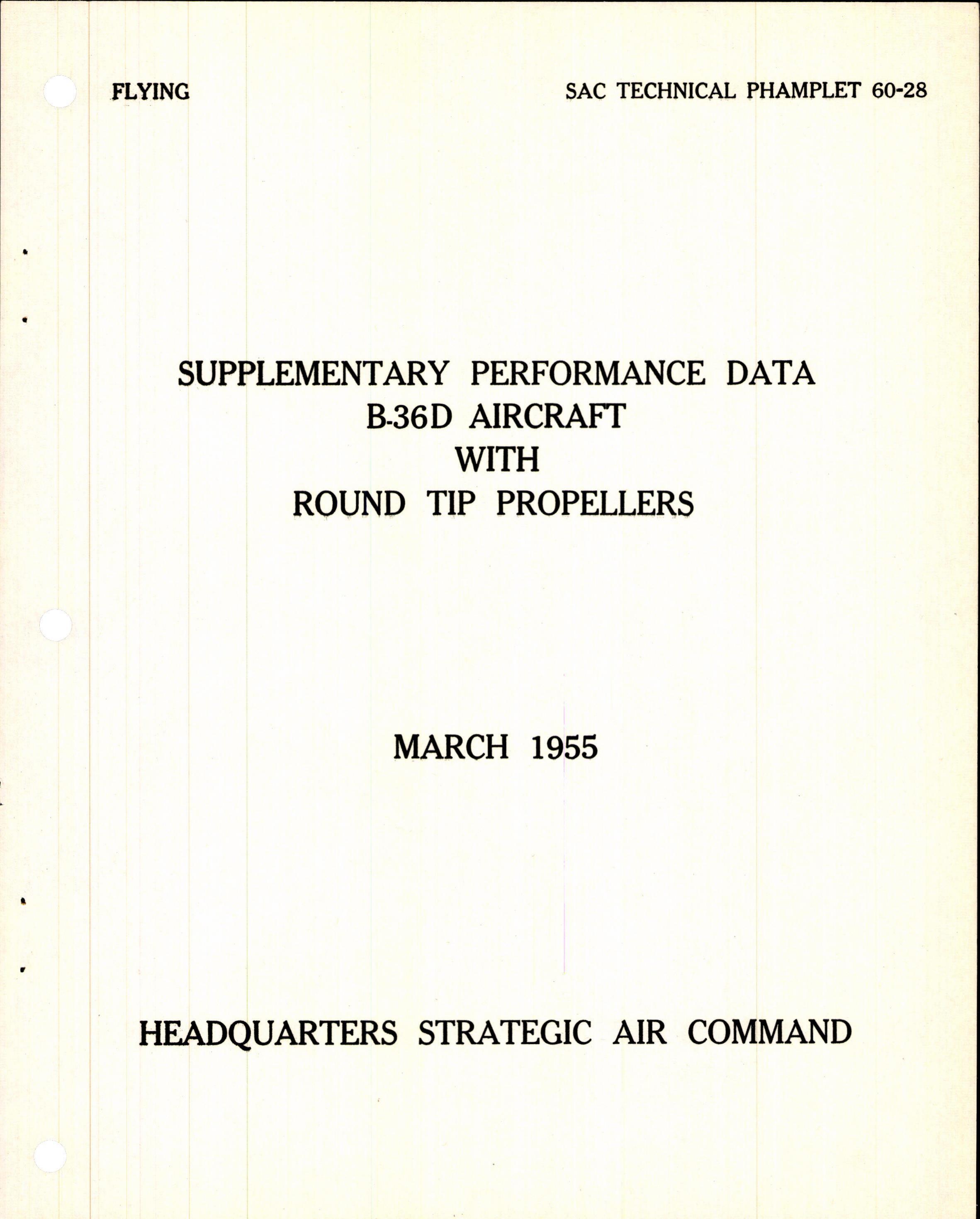 Sample page 3 from AirCorps Library document: Supplementary Performance Data for B-36D Aircraft with Round Tip Propellers