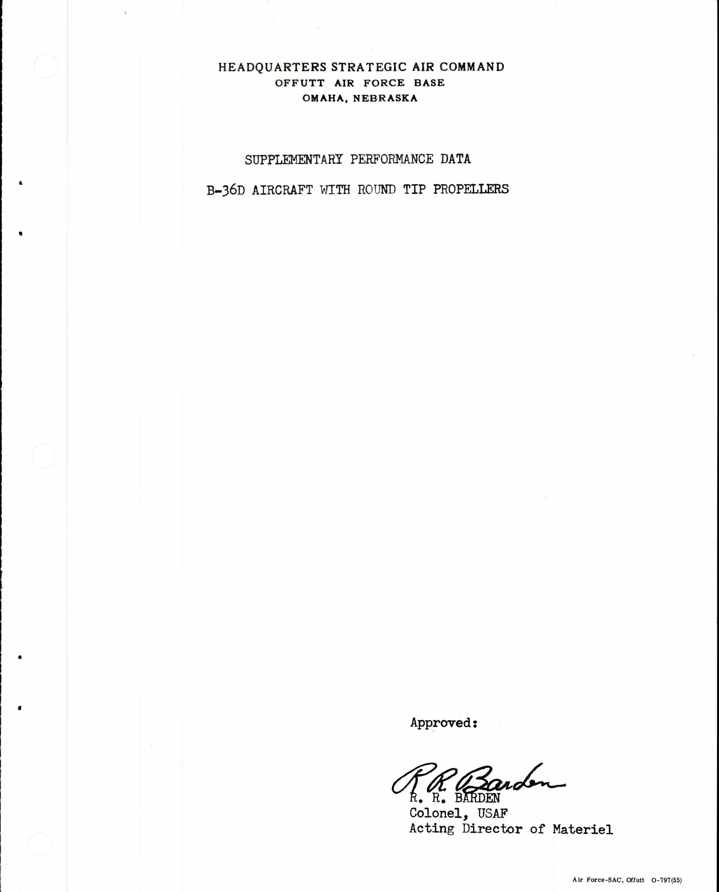 Sample page 5 from AirCorps Library document: Supplementary Performance Data for B-36D Aircraft with Round Tip Propellers