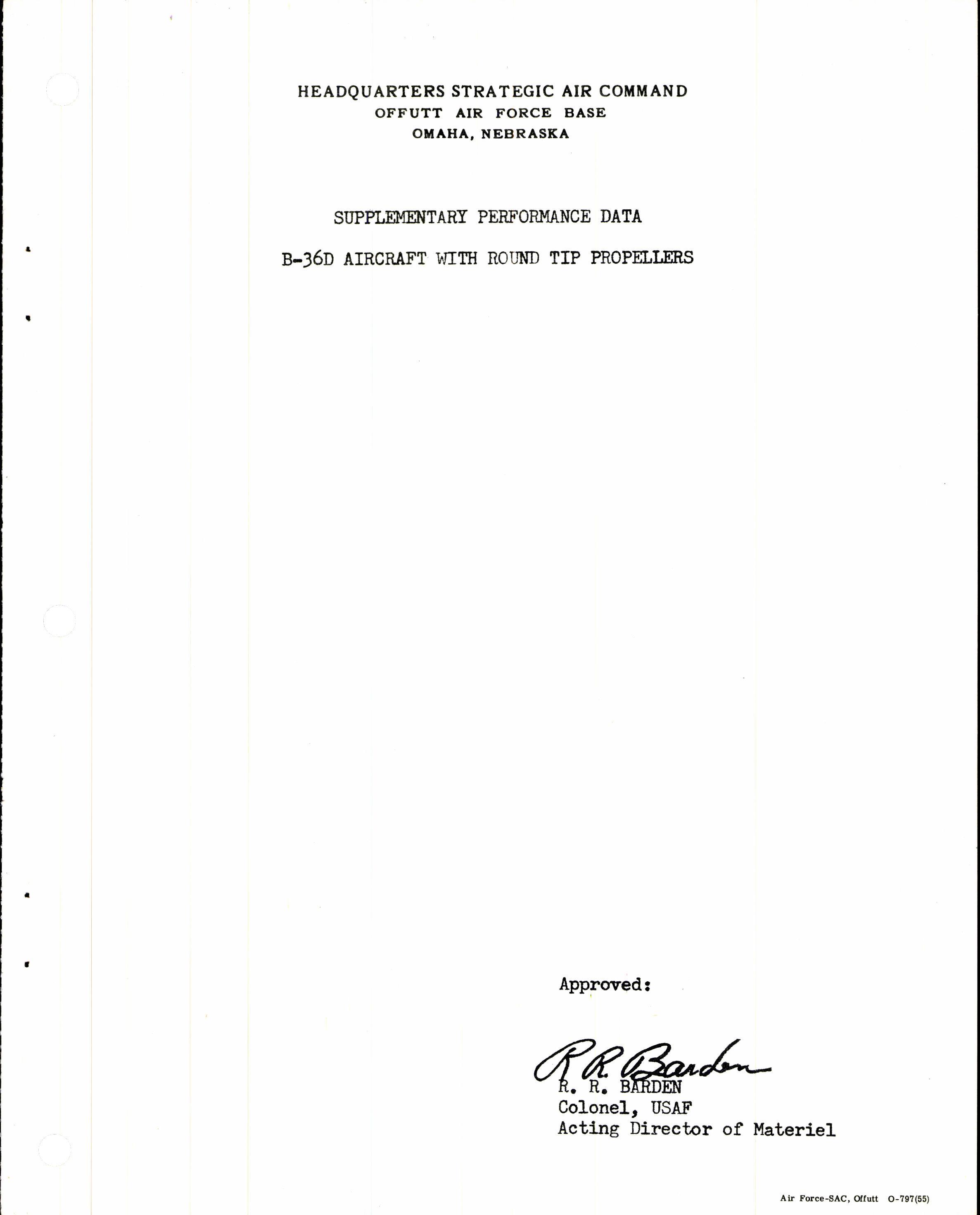 Sample page 5 from AirCorps Library document: Supplementary Performance Data for B-36D Aircraft with Round Tip Propellers