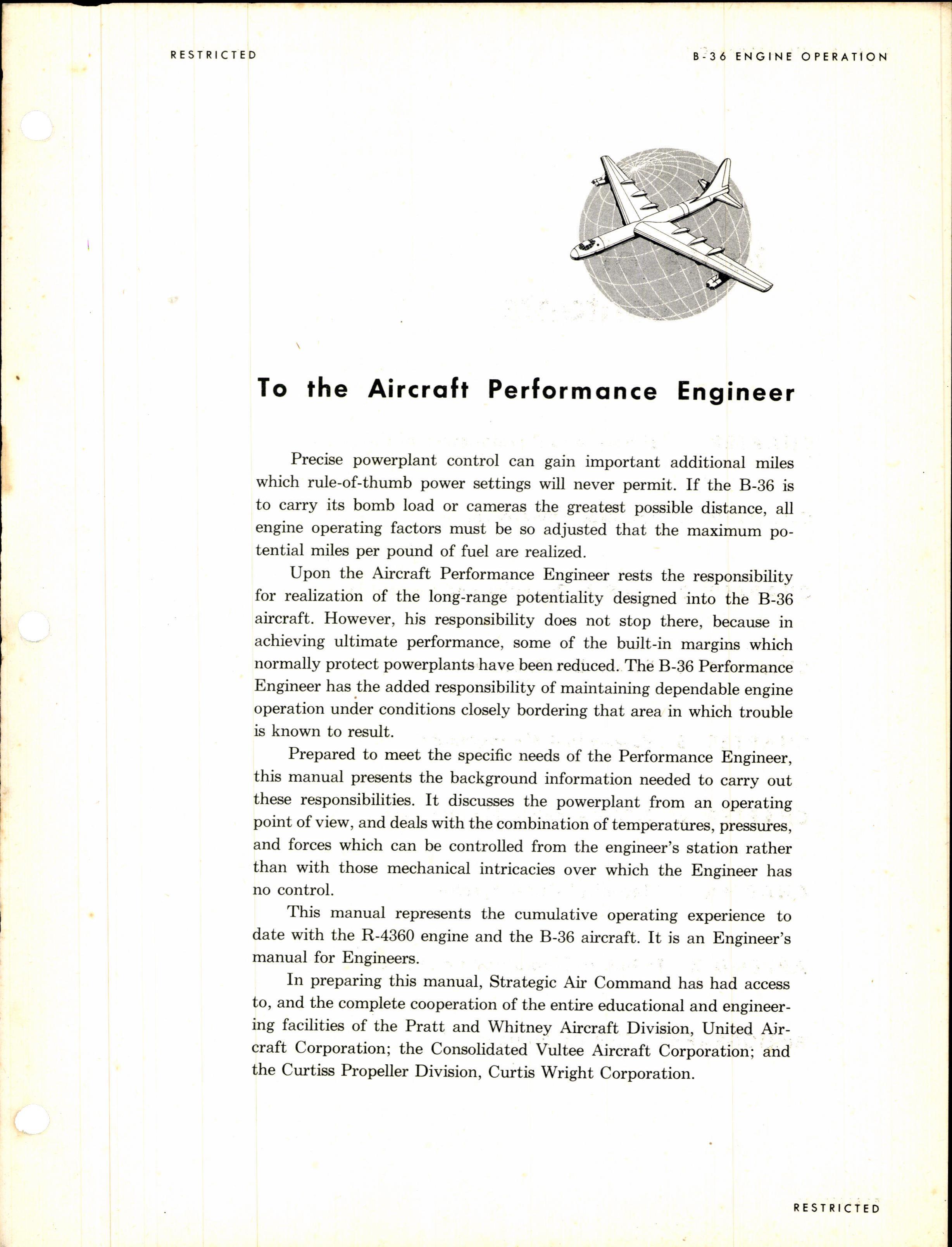Sample page 5 from AirCorps Library document: Aircraft Performance Engineer's Manual for B-36 Aircraft Engine Operation