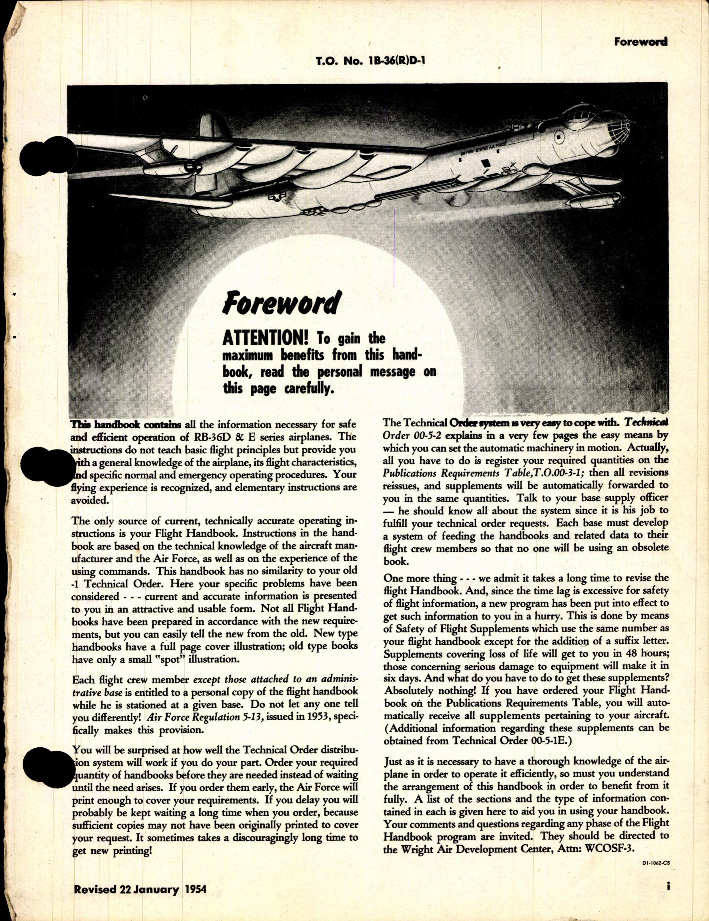 Sample page 7 from AirCorps Library document: Flight Handbook for B-36D and E Airplanes