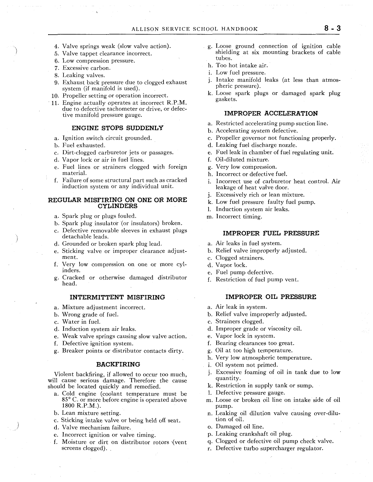 Sample page 133 from AirCorps Library document: Service School Handbook - Allison V-1710-E, V-1710-F