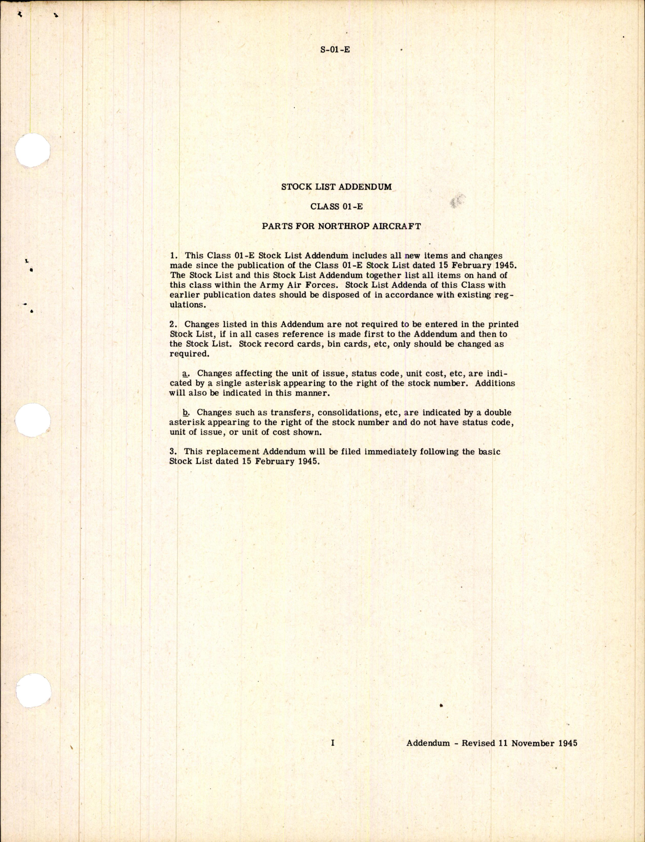 Sample page 3 from AirCorps Library document: Stock List - Parts for Northrop Aircraft