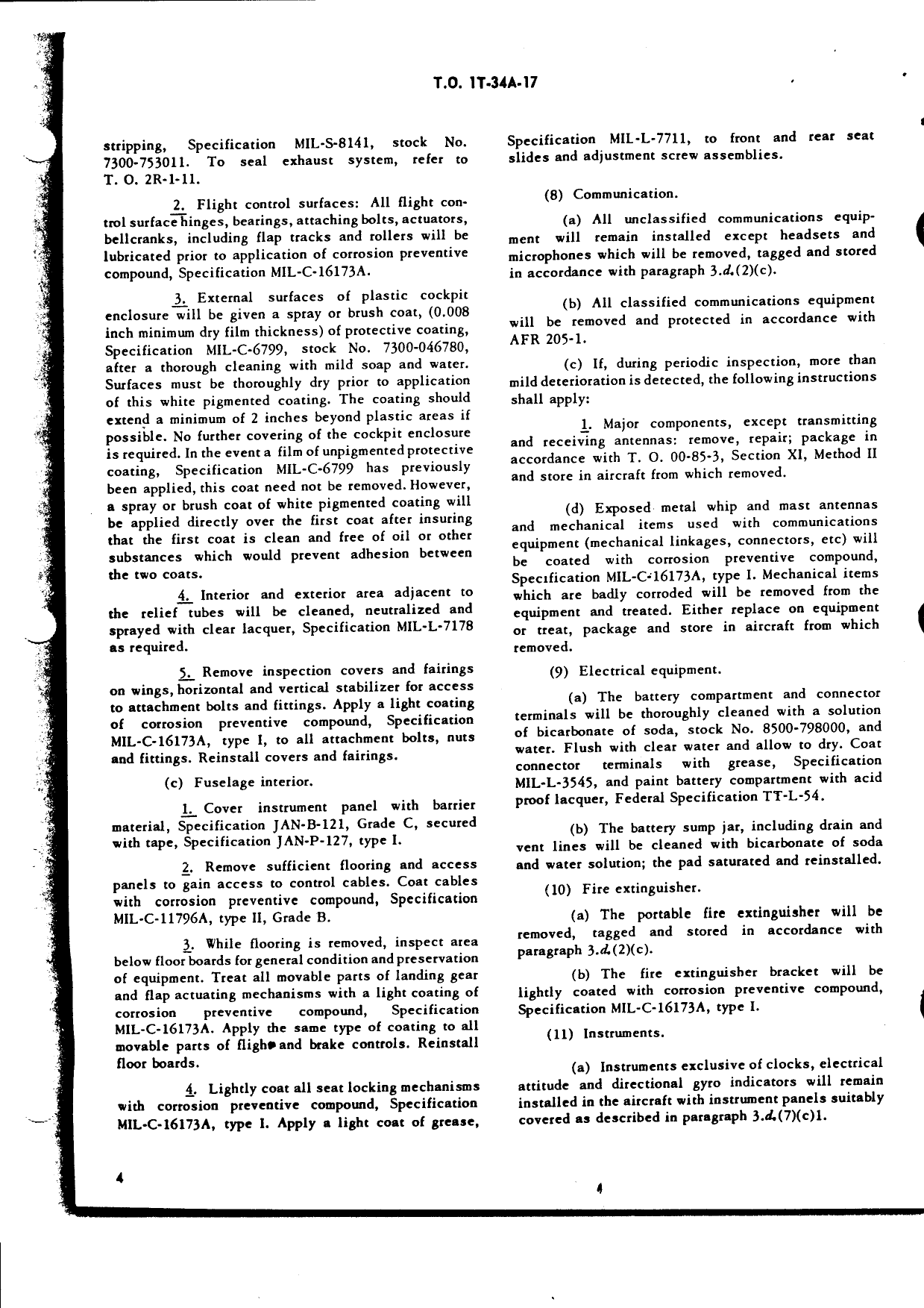 Sample page 6 from AirCorps Library document: Storage Instructions - Storage Instructions of Aircraft T-34 Series