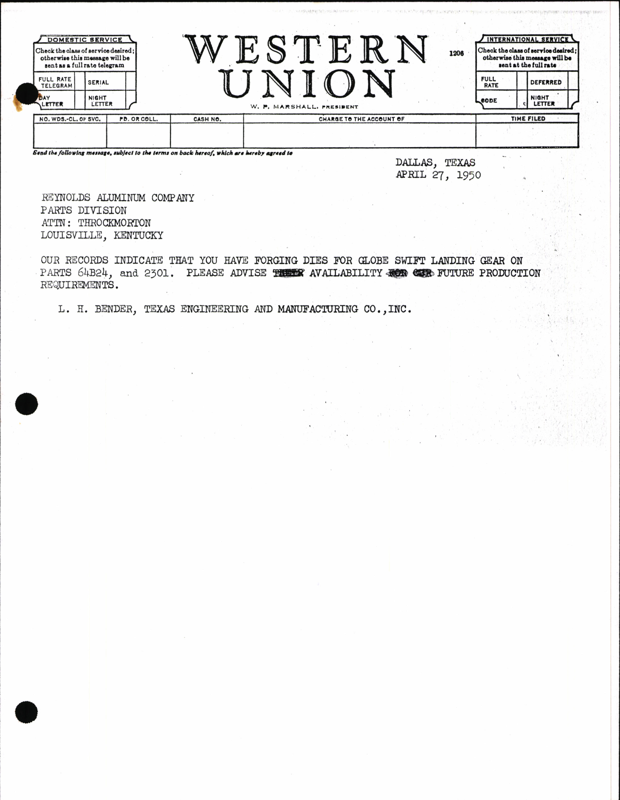 Sample page 3 from AirCorps Library document: Globe Strut Parts Data and Miscelaneous